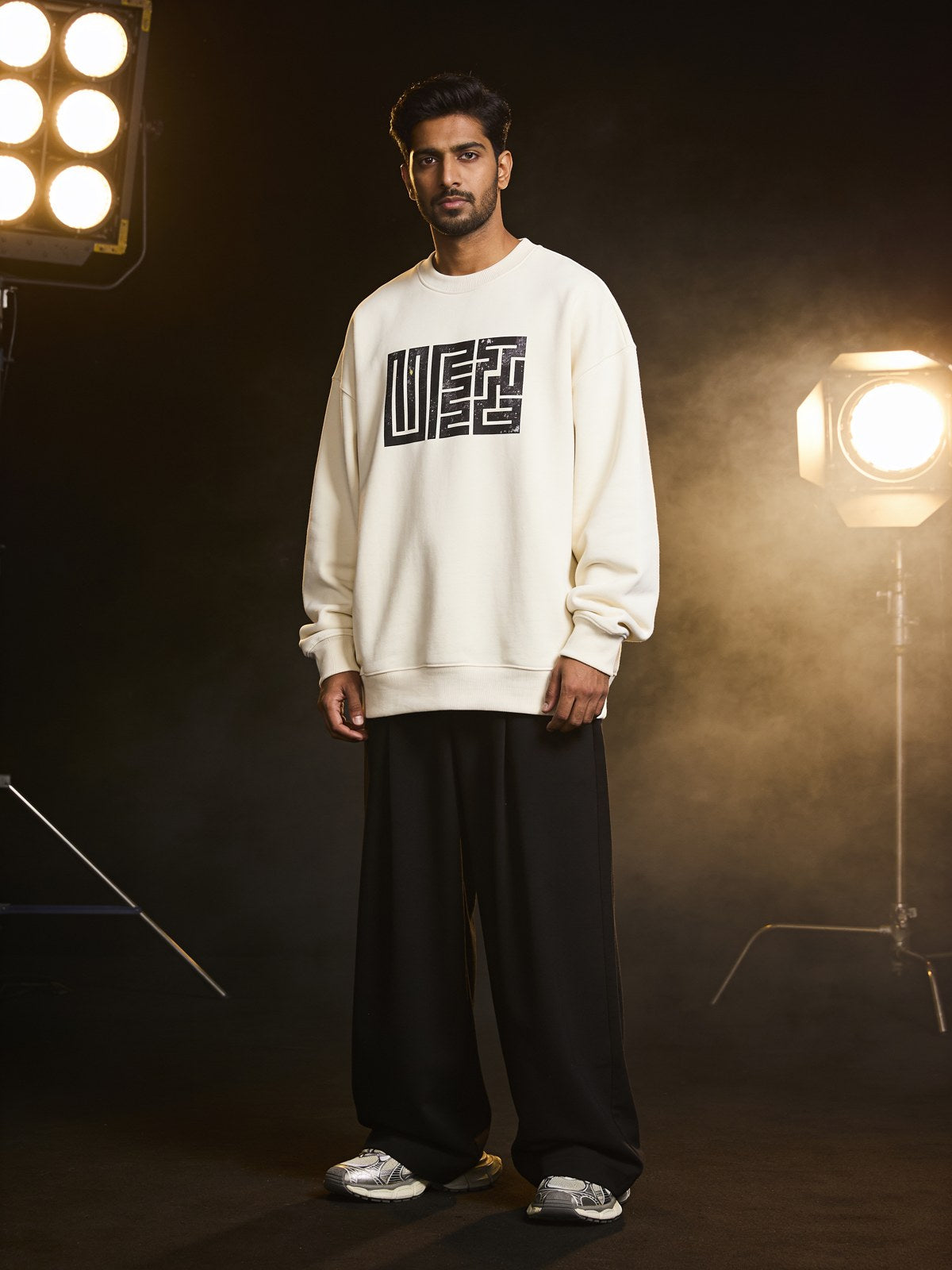 Model wearing an oversized heavyweight sweatshirt — Full-Sleeves and Sweatshirts collection