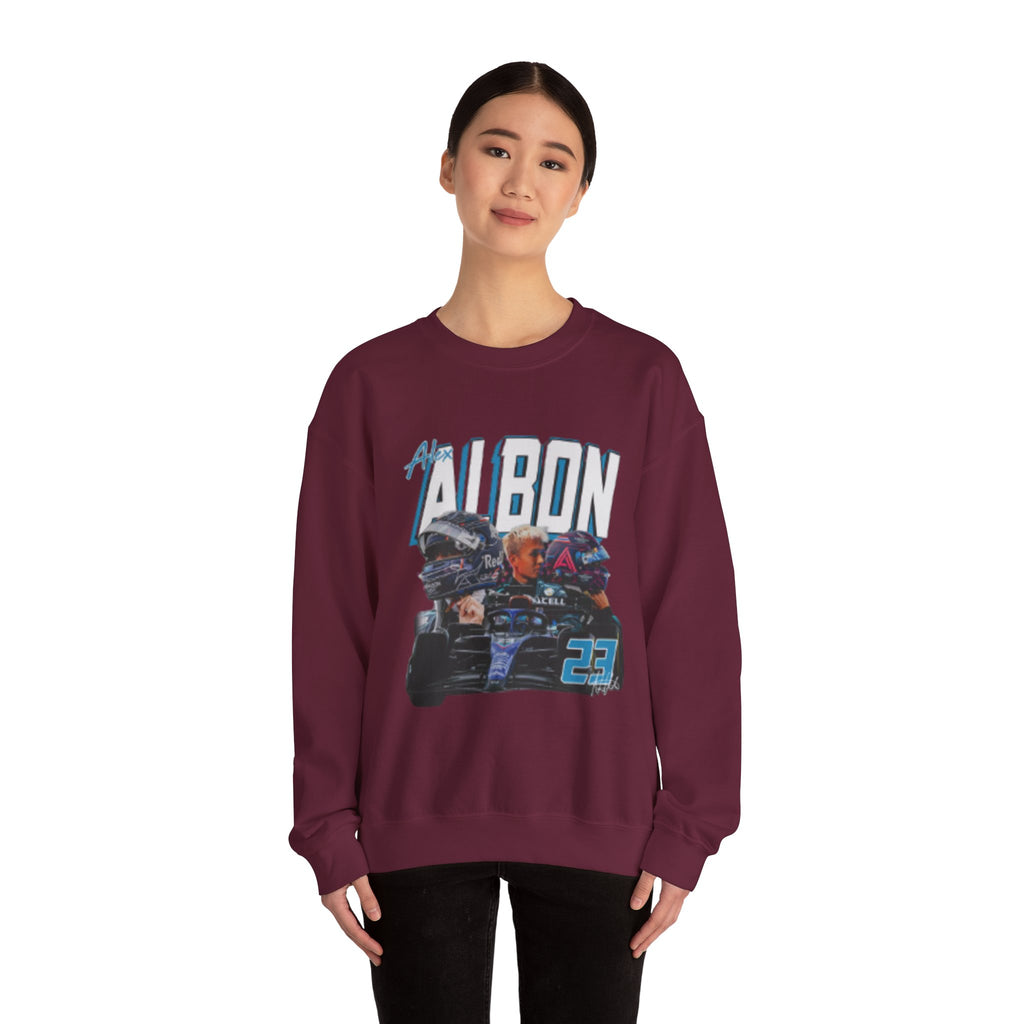 Racing Driver Crewneck Sweatshirt — 'Albon' Graphic Race Car Design