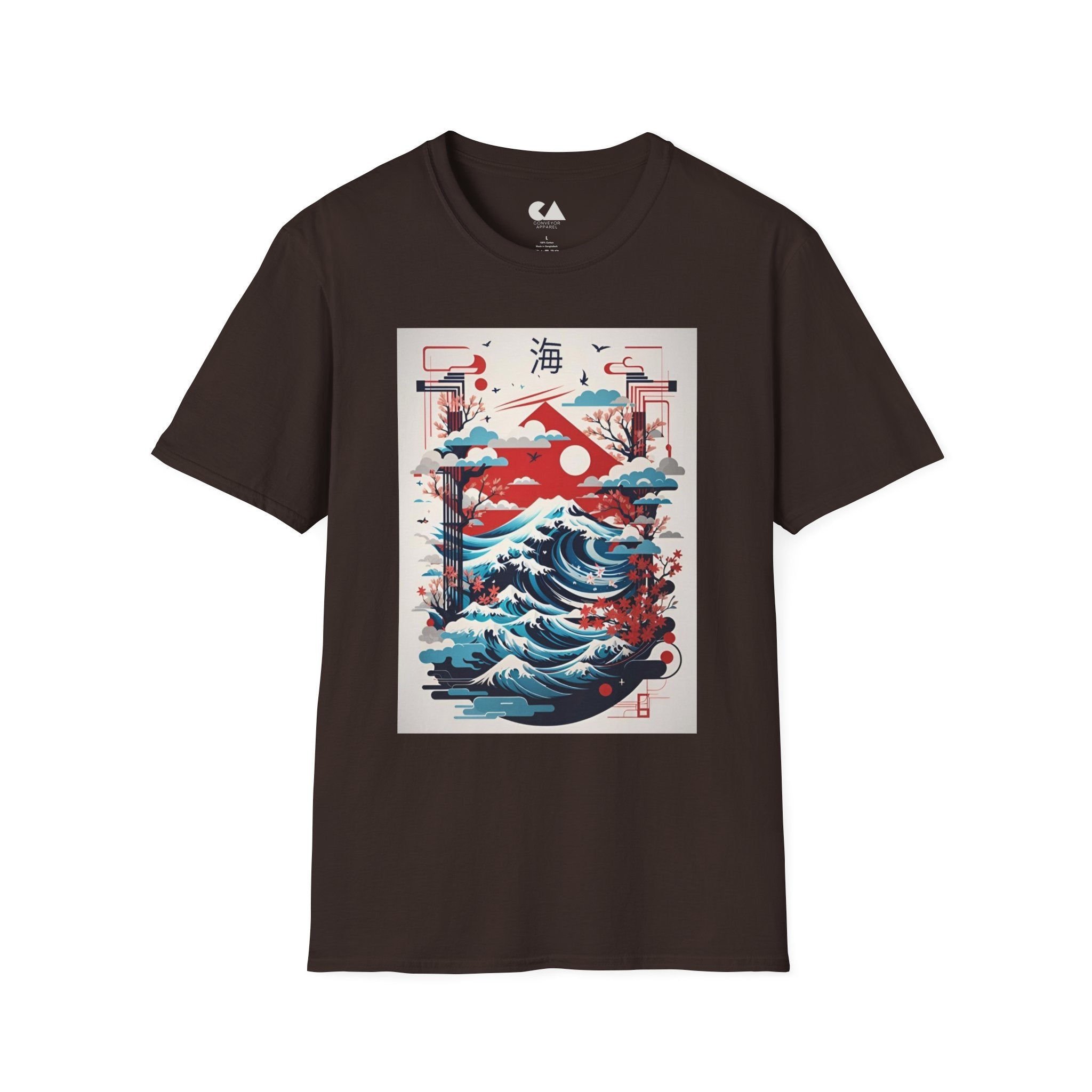 Stylish Graphic Tee with Japanese Wave Design