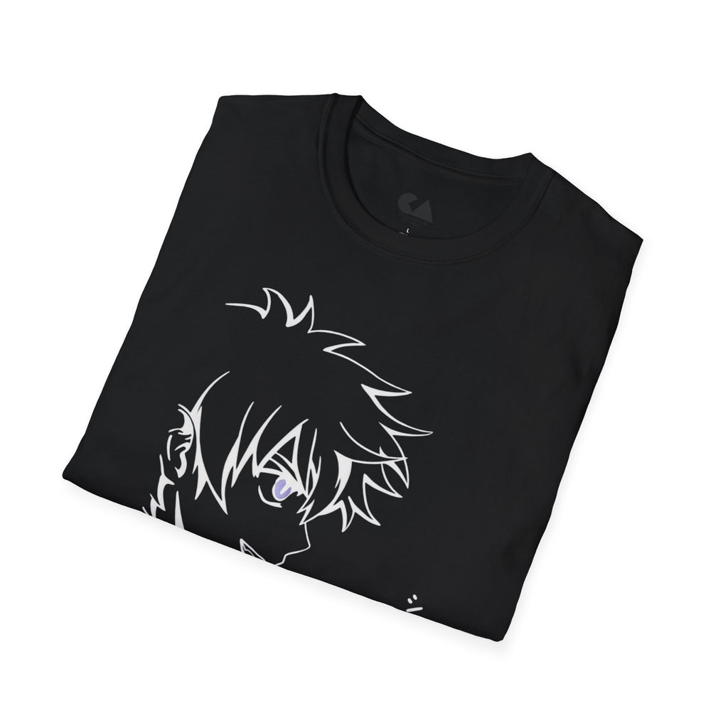 Gojo Inspired T-Shirt— Minimal Manga Face with Japanese Text