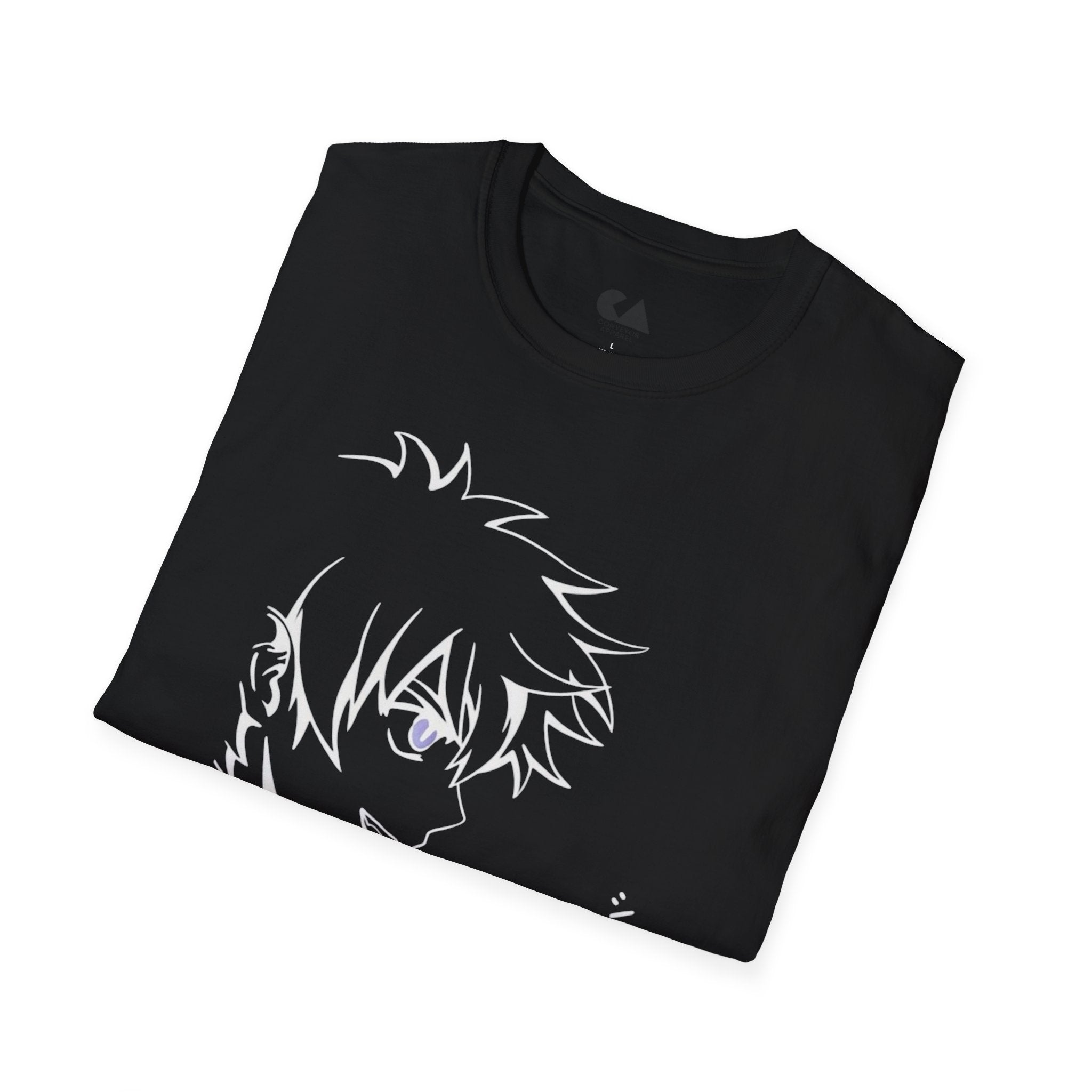 Gojo Inspired T-Shirt— Minimal Manga Face with Japanese Text