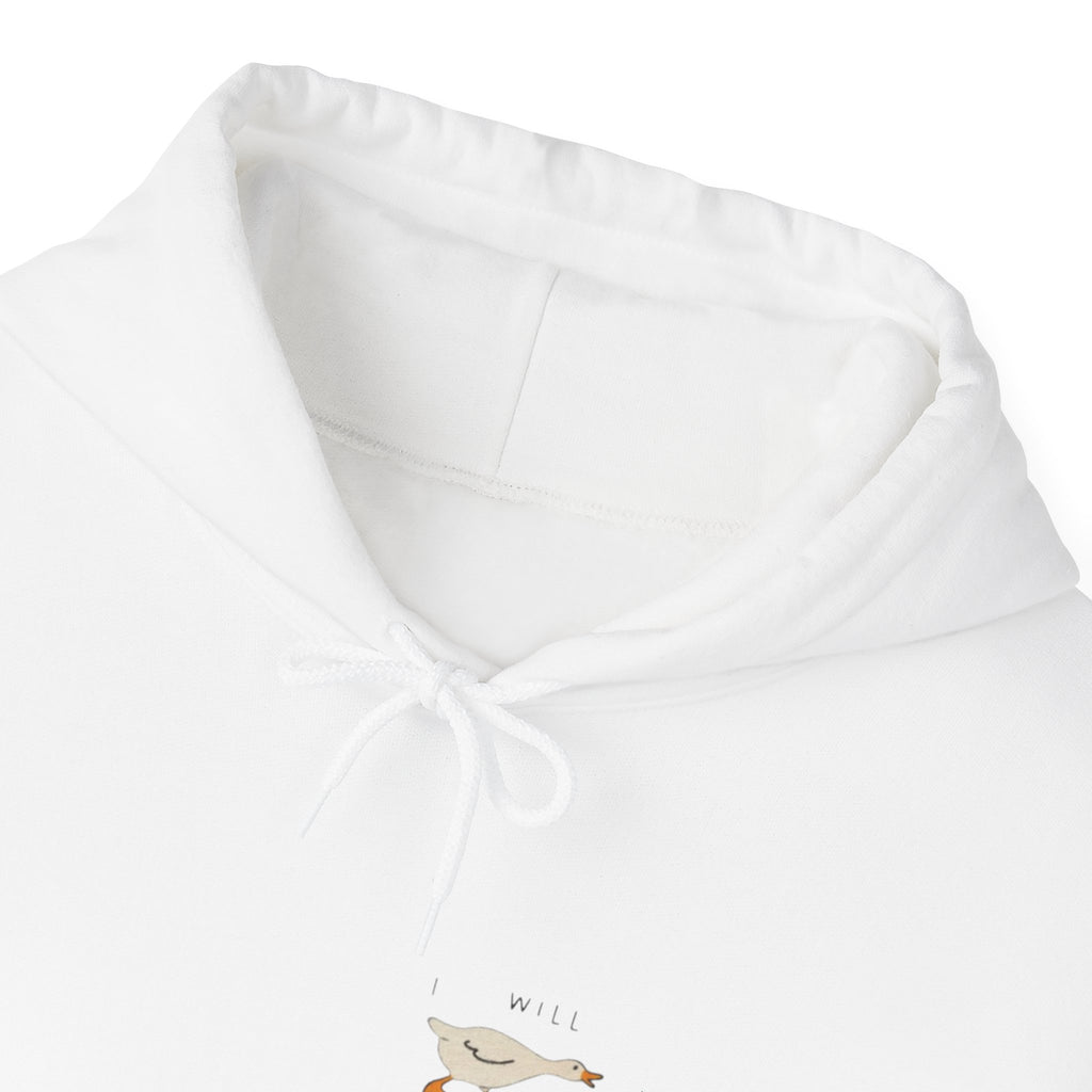 Minimal Running Duck Hoodie — Small Chest Illustration Sweatshirt