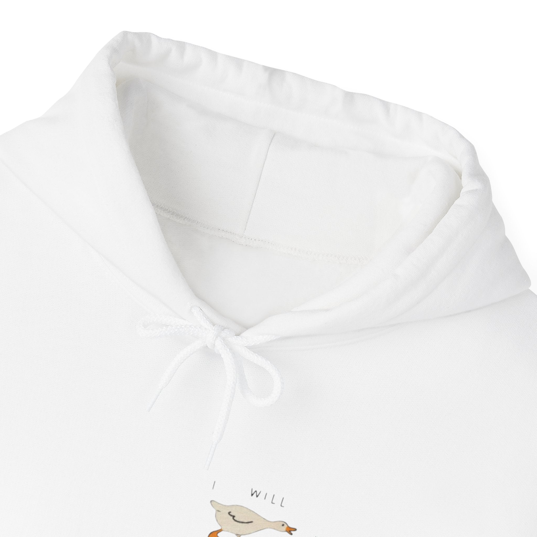 Minimal Running Duck Hoodie — Small Chest Illustration Sweatshirt