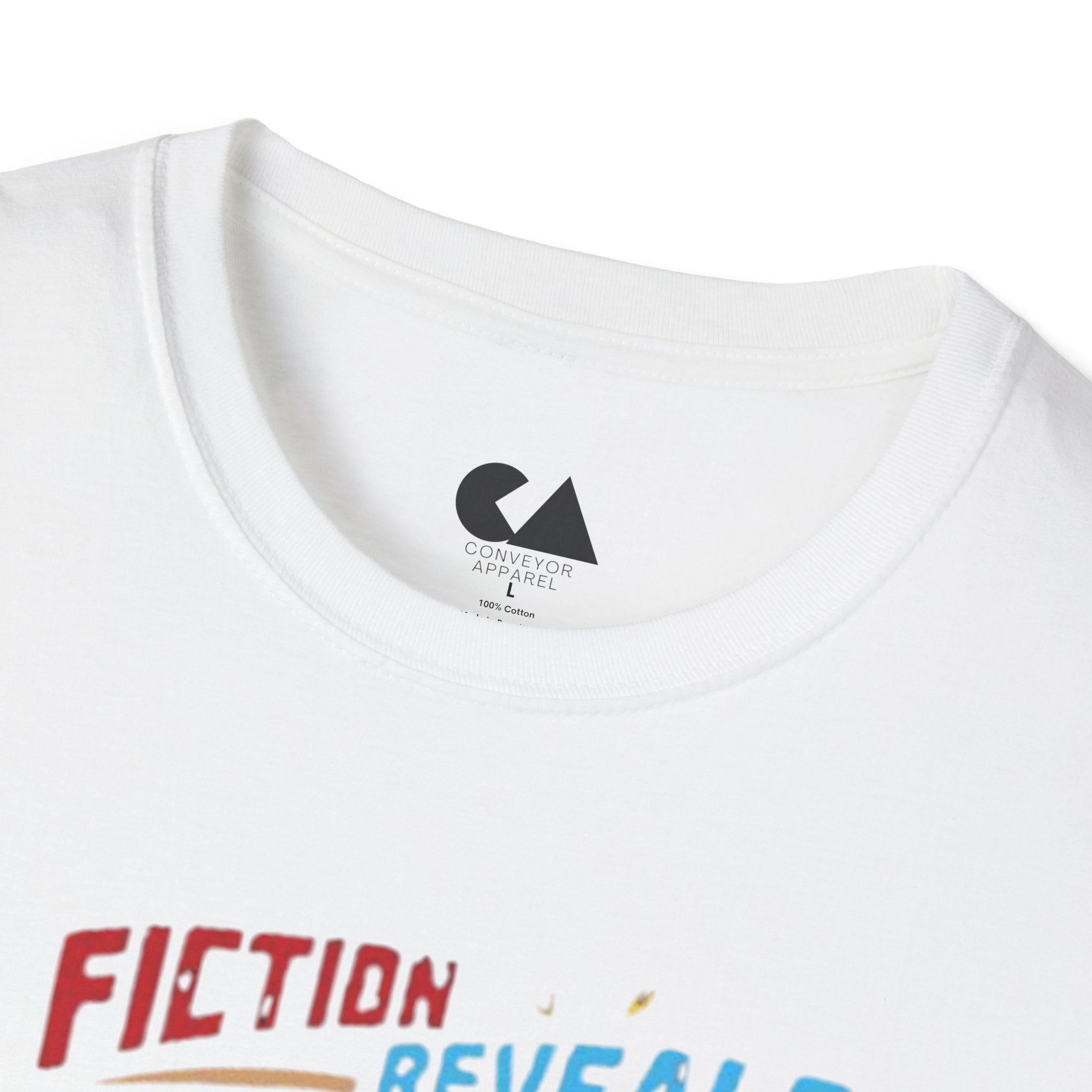 Fiction Reveals Truth Graphic T-Shirt — Retro Lightning Design