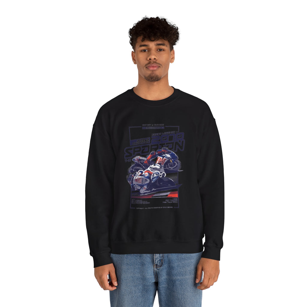Moto GP Crewneck Sweatshirt — '2079 Spartan' Vintage Racing Design