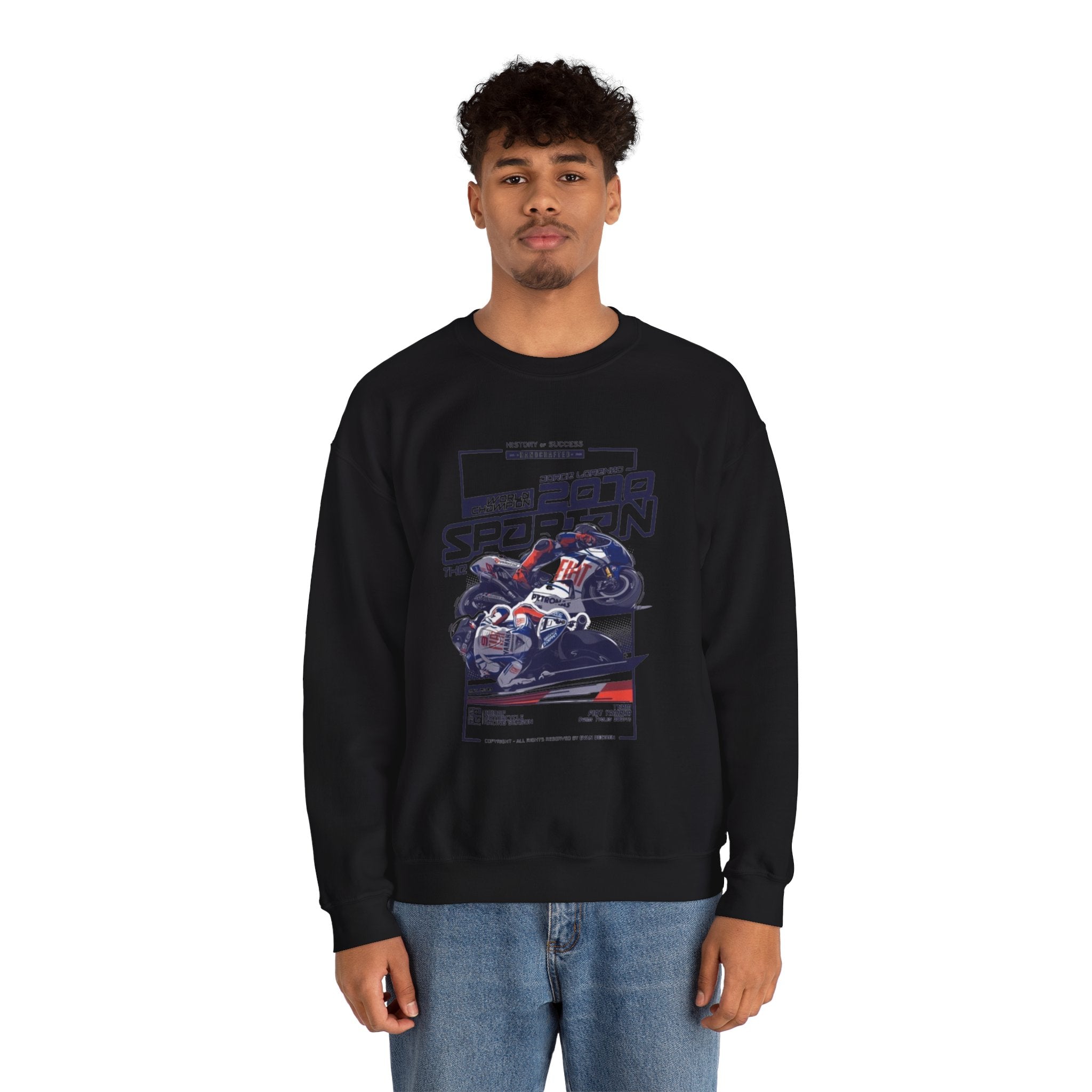 Moto GP Crewneck Sweatshirt — '2079 Spartan' Vintage Racing Design