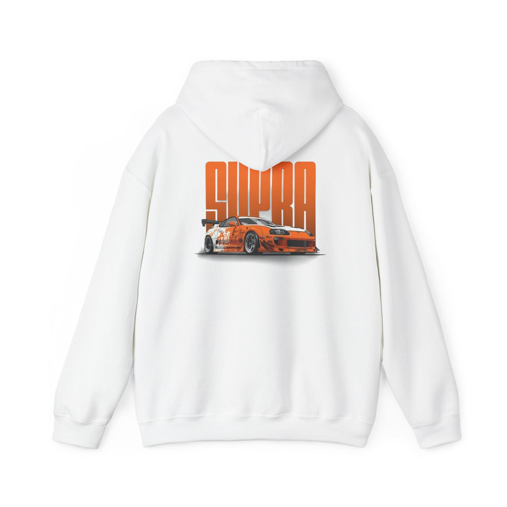 Supra Car Hoodie — Orange Supra Graphic Pullover