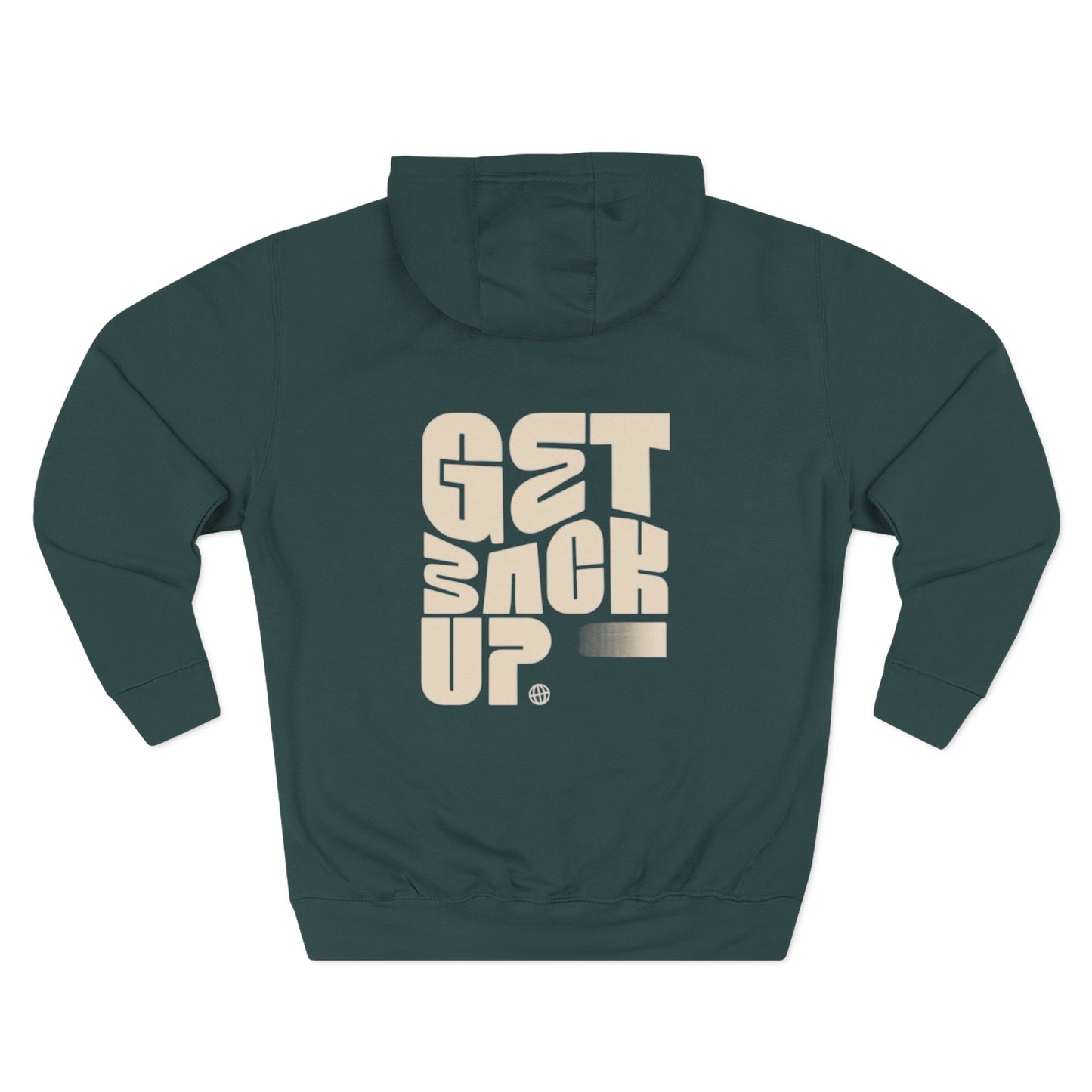 Three-Panel Fleece Hoodie with Motivational Prints