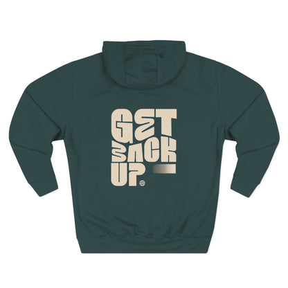Three-Panel Fleece Hoodie with Motivational Prints