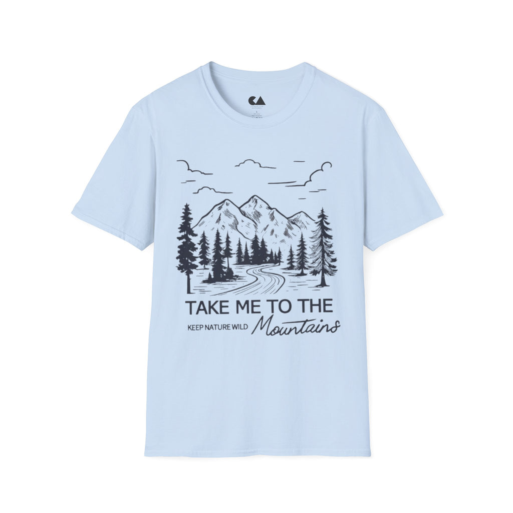 Mountain Graphic T-Shirt — "Take Me to the Mountains" Outdoor Nature Tee
