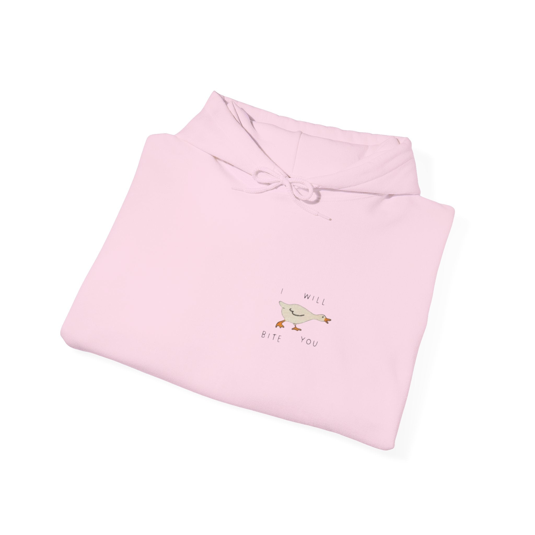 Minimal Running Duck Hoodie — Small Chest Illustration Sweatshirt