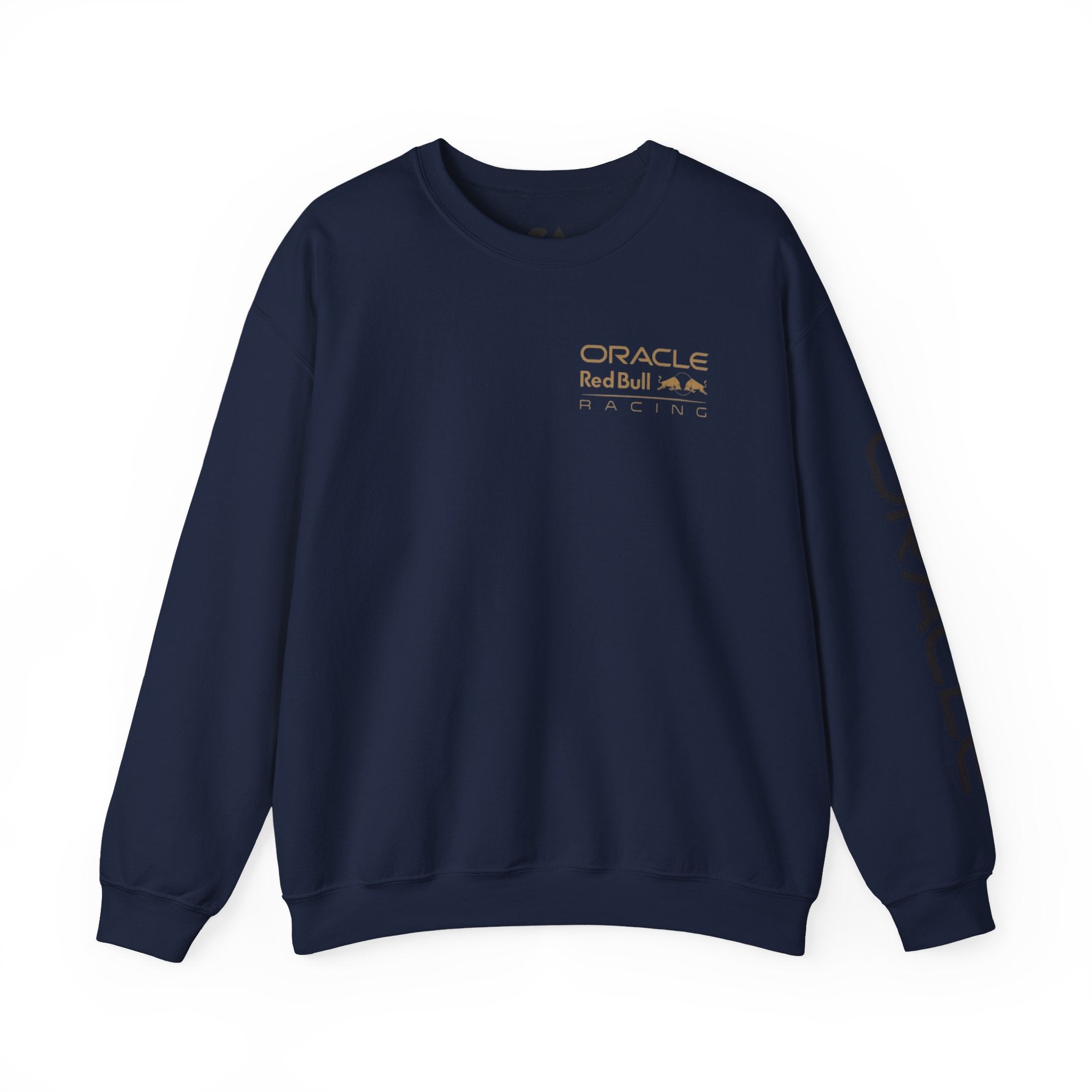 Oracle Red Bull Racing Crewneck Sweatshirt — Minimal Logo Sleeve Pullover