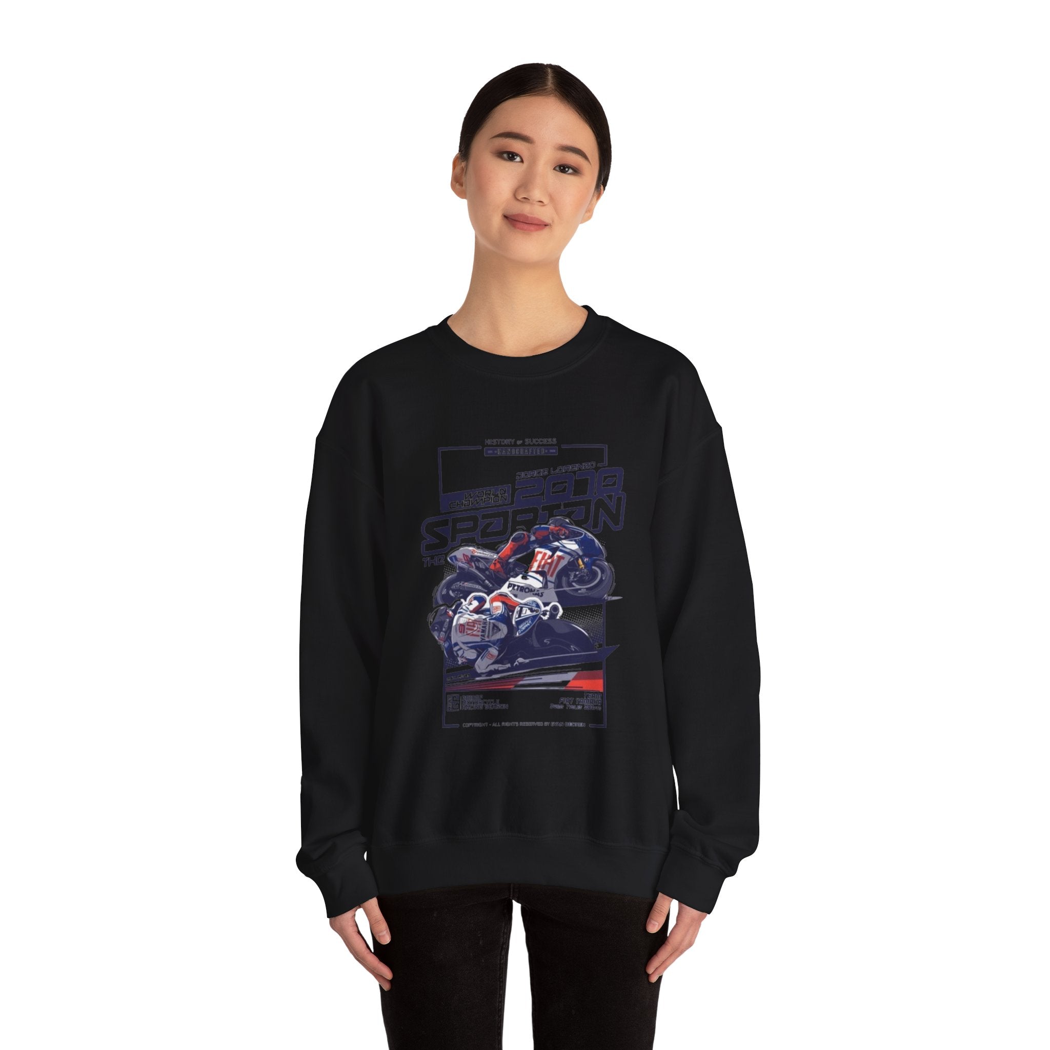 Moto GP Crewneck Sweatshirt — '2079 Spartan' Vintage Racing Design