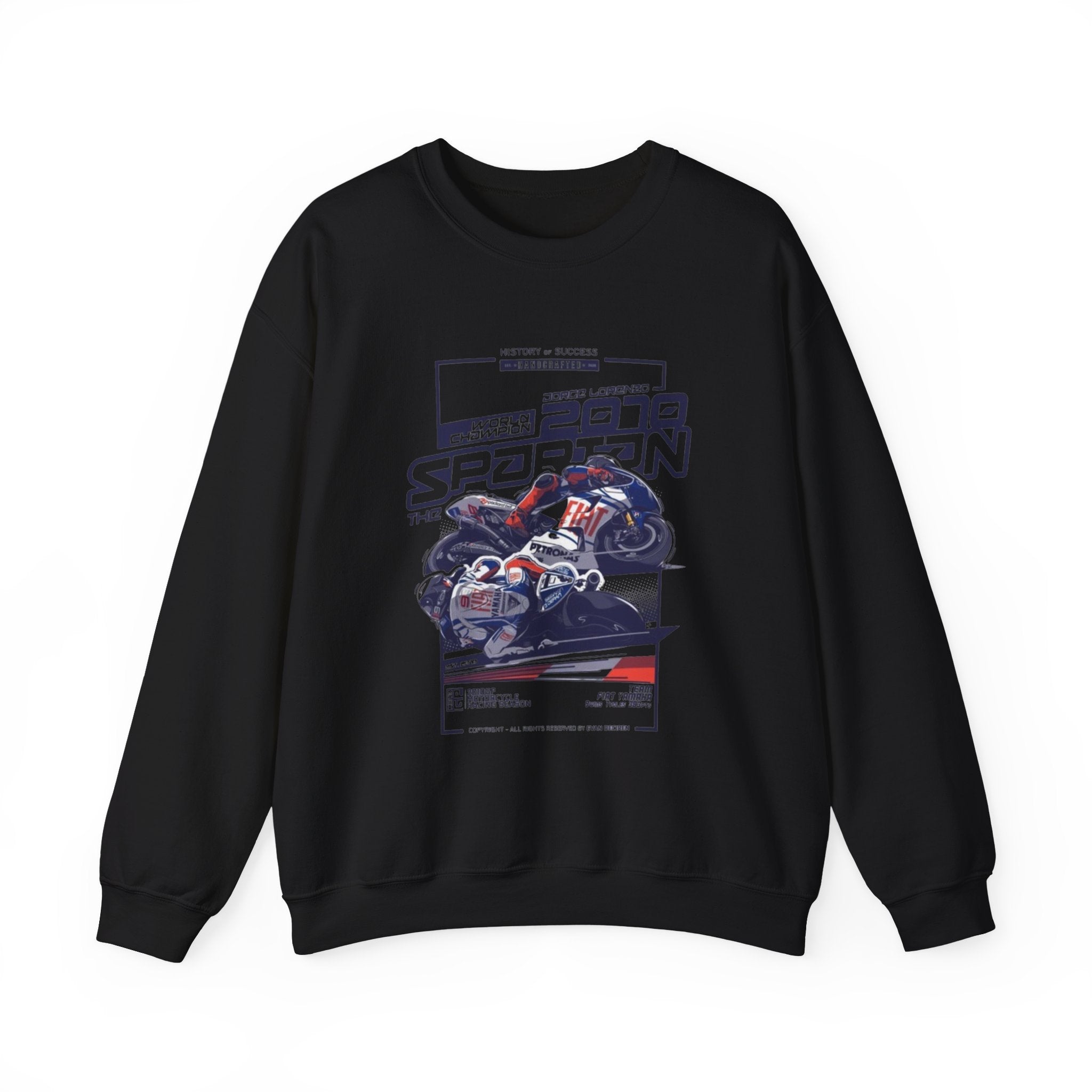 Moto GP Crewneck Sweatshirt — '2079 Spartan' Vintage Racing Design