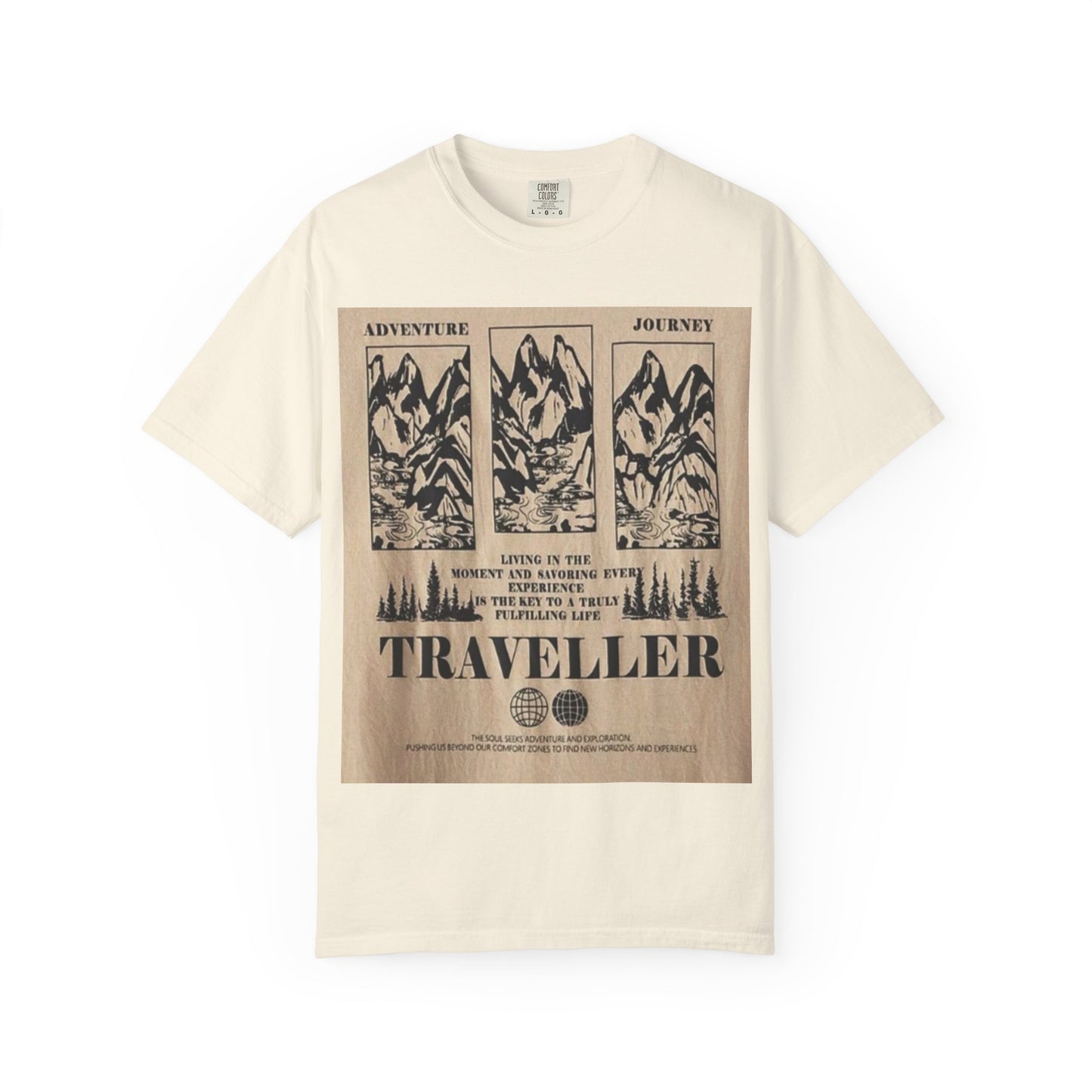 Adventure Traveller T-Shirt | Unisex Garment-Dyed Tee for Explorers, Outdoor Enthusiasts, Travel Lovers, Perfect Gift