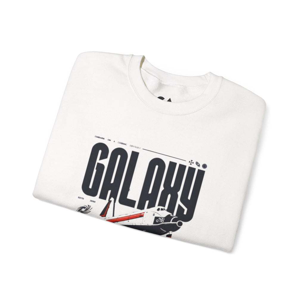 Galaxy Space Crewneck Sweatshirt — Retro Rocket Graphic