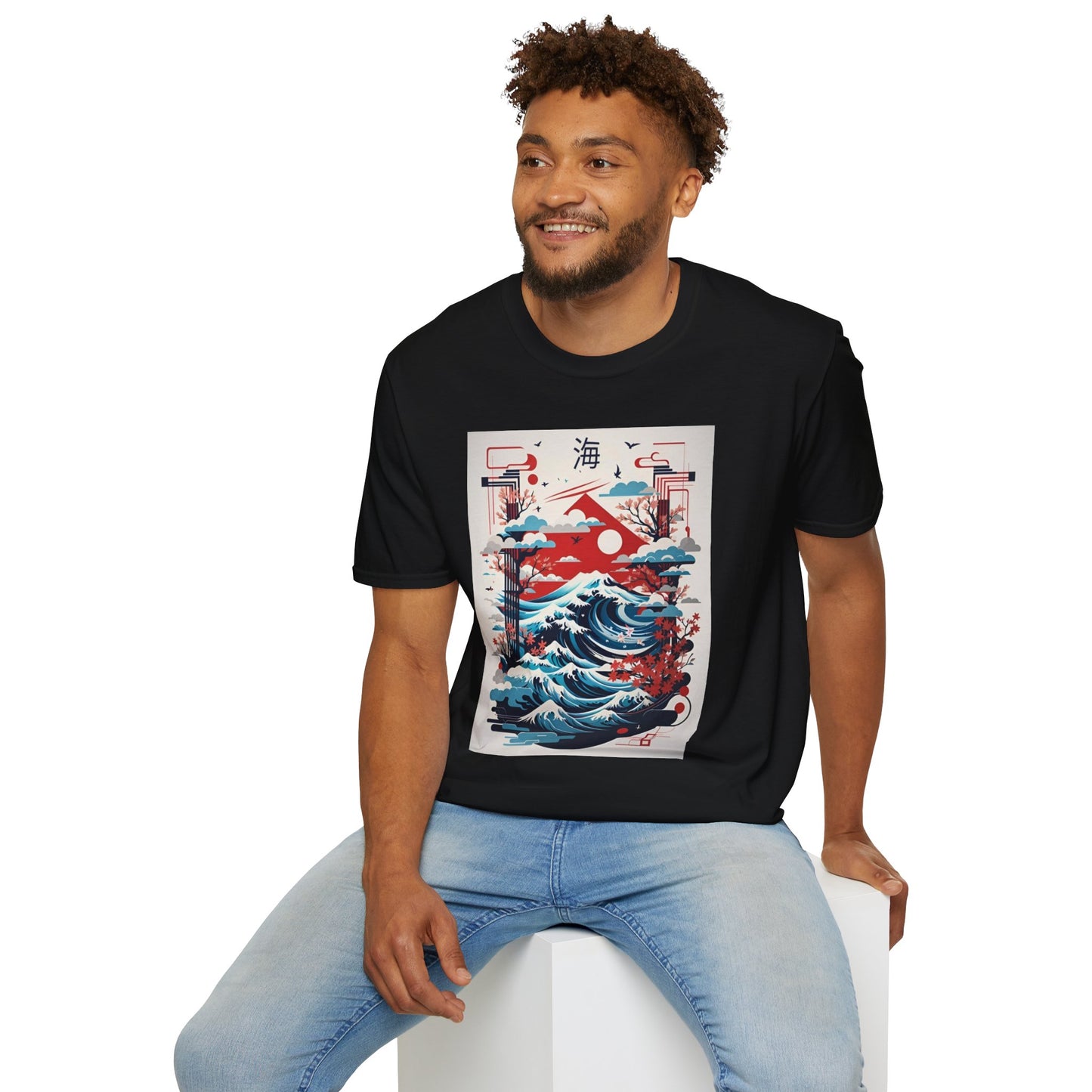 Stylish Graphic Tee with Japanese Wave Design, Unisex T-Shirt, Casual Wear, Beach Vibes, Gift for Him, Gift for Her