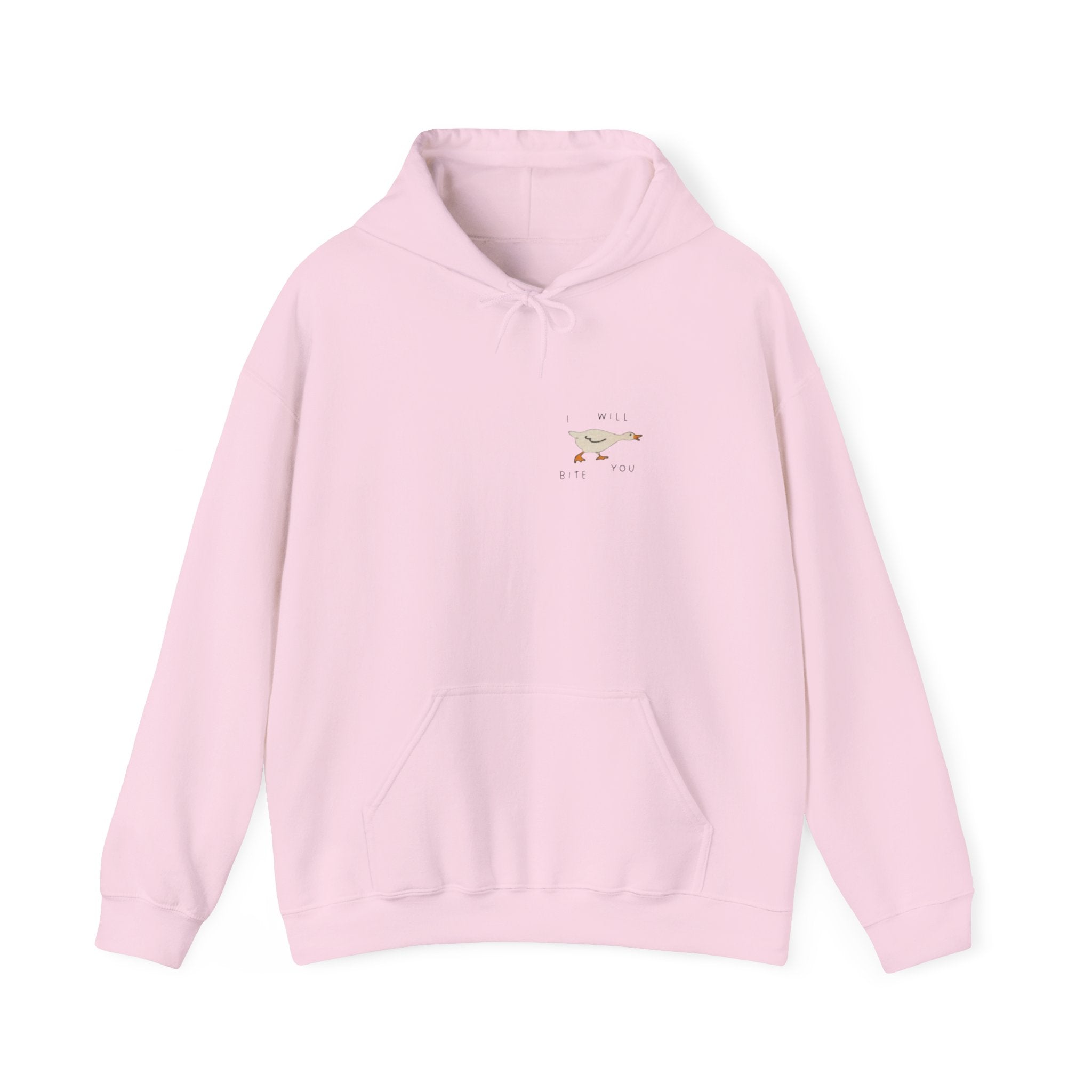 Minimal Running Duck Hoodie — Small Chest Illustration Sweatshirt