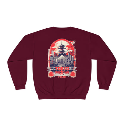 Tokyo Skyline Graphic Crewneck Sweatshirt, Travel Gift, Streetwear Apparel, Cozy Fashion