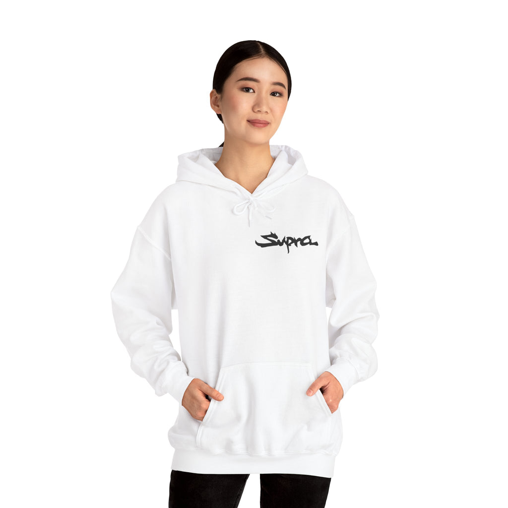 Supra Car Hoodie — Orange Supra Graphic Pullover