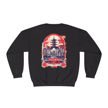 Tokyo Skyline Graphic Crewneck Sweatshirt, Travel Gift, Streetwear Apparel, Cozy Fashion