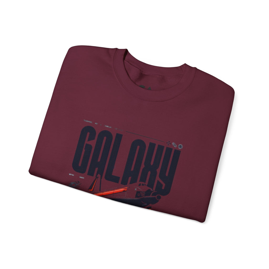 Galaxy Space Crewneck Sweatshirt — Retro Rocket Graphic