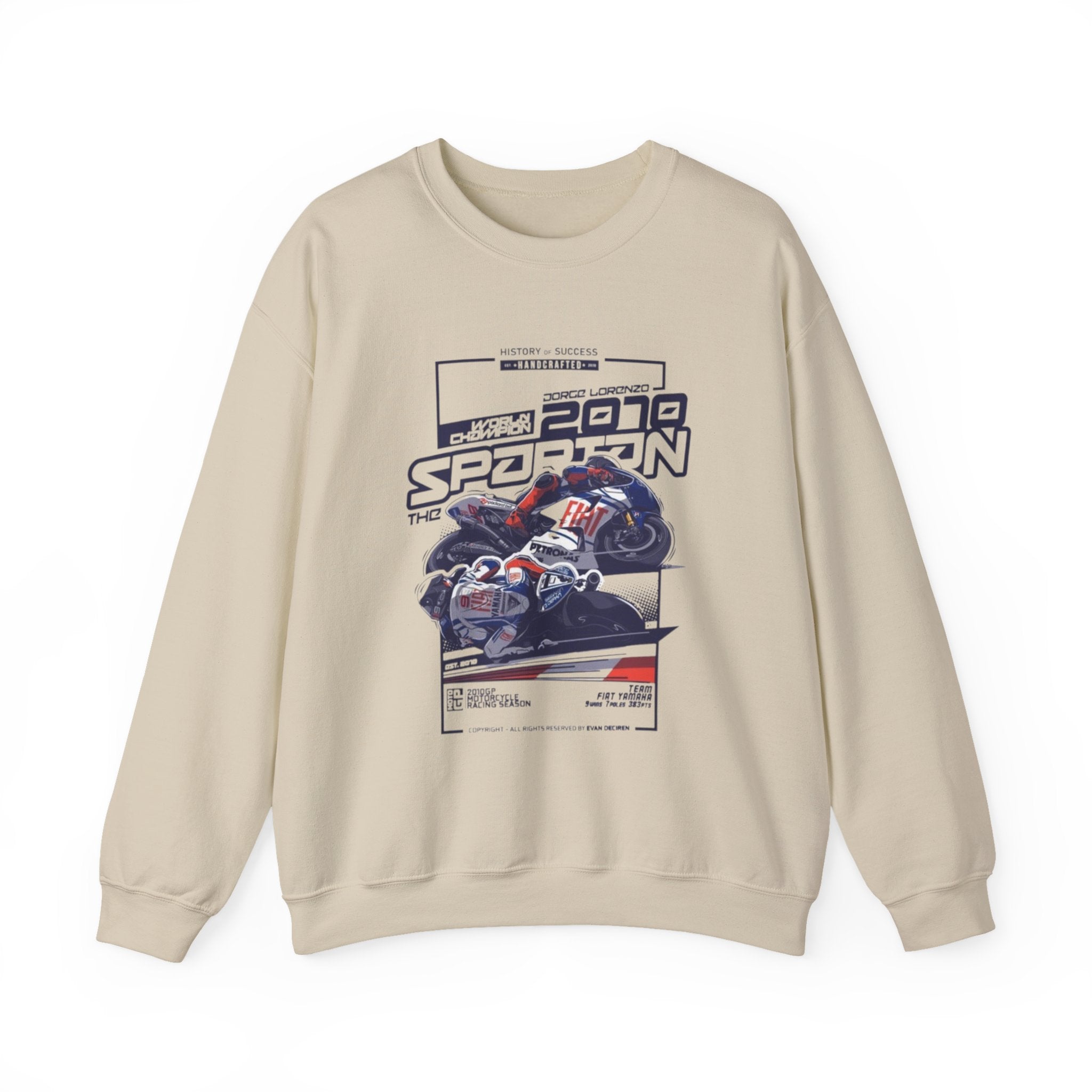 Moto GP Crewneck Sweatshirt — '2079 Spartan' Vintage Racing Design