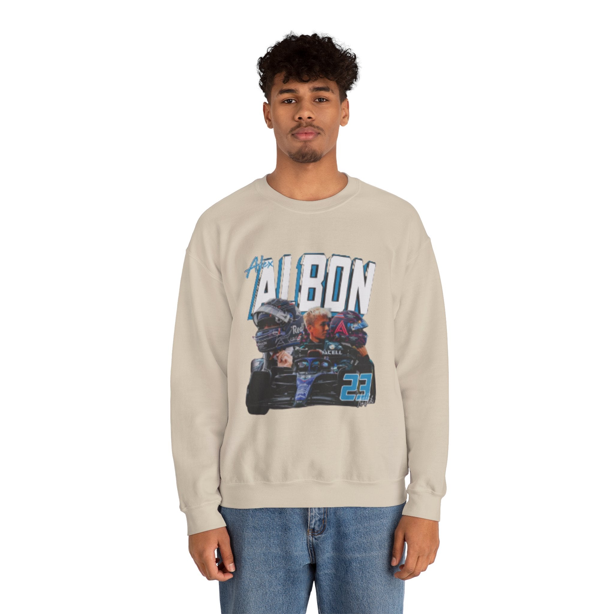 Racing Driver Crewneck Sweatshirt — 'Albon' Graphic Race Car Design