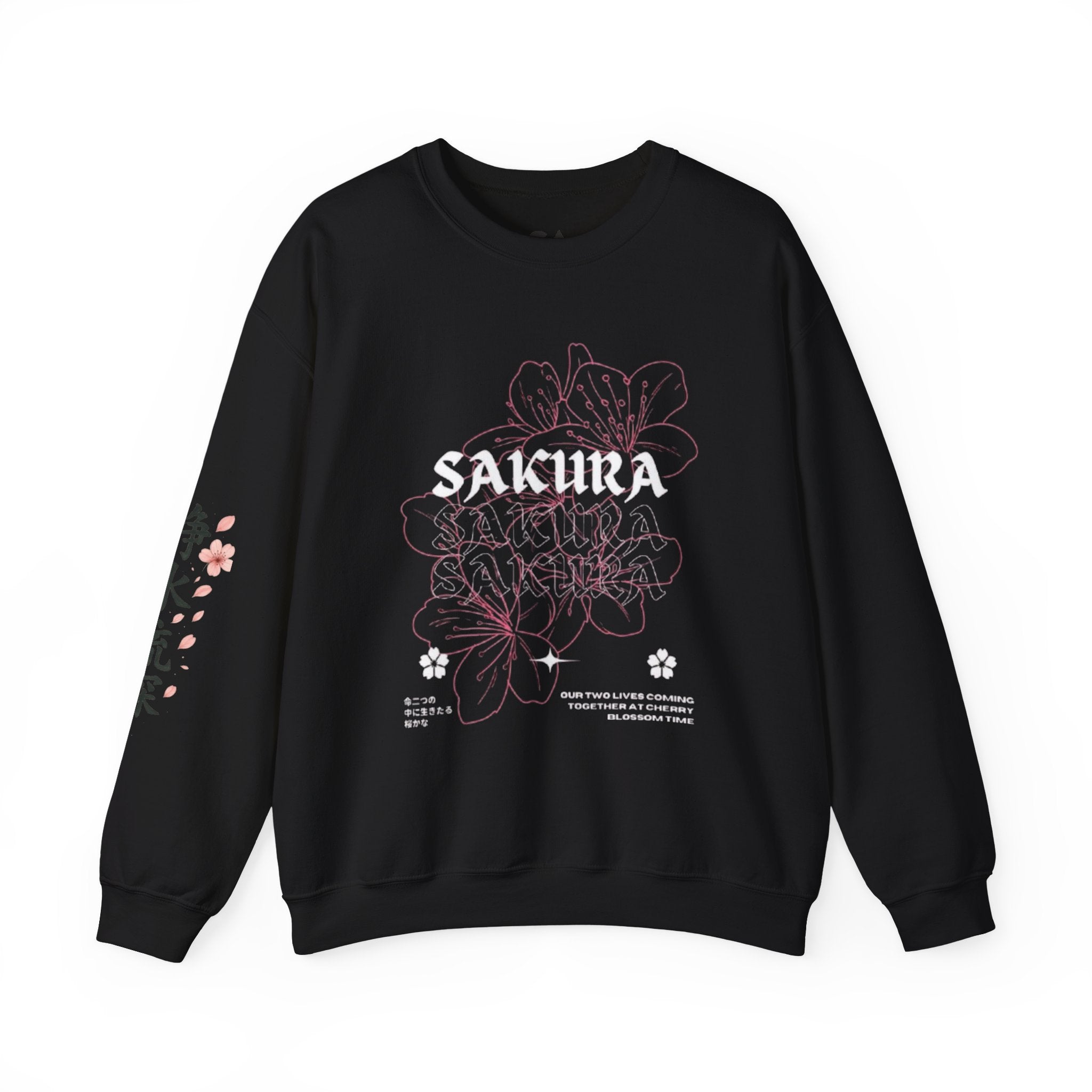 Sakura Floral Crewneck Sweatshirt – Japanese Cherry Blossom Graphic Sweatshirt
