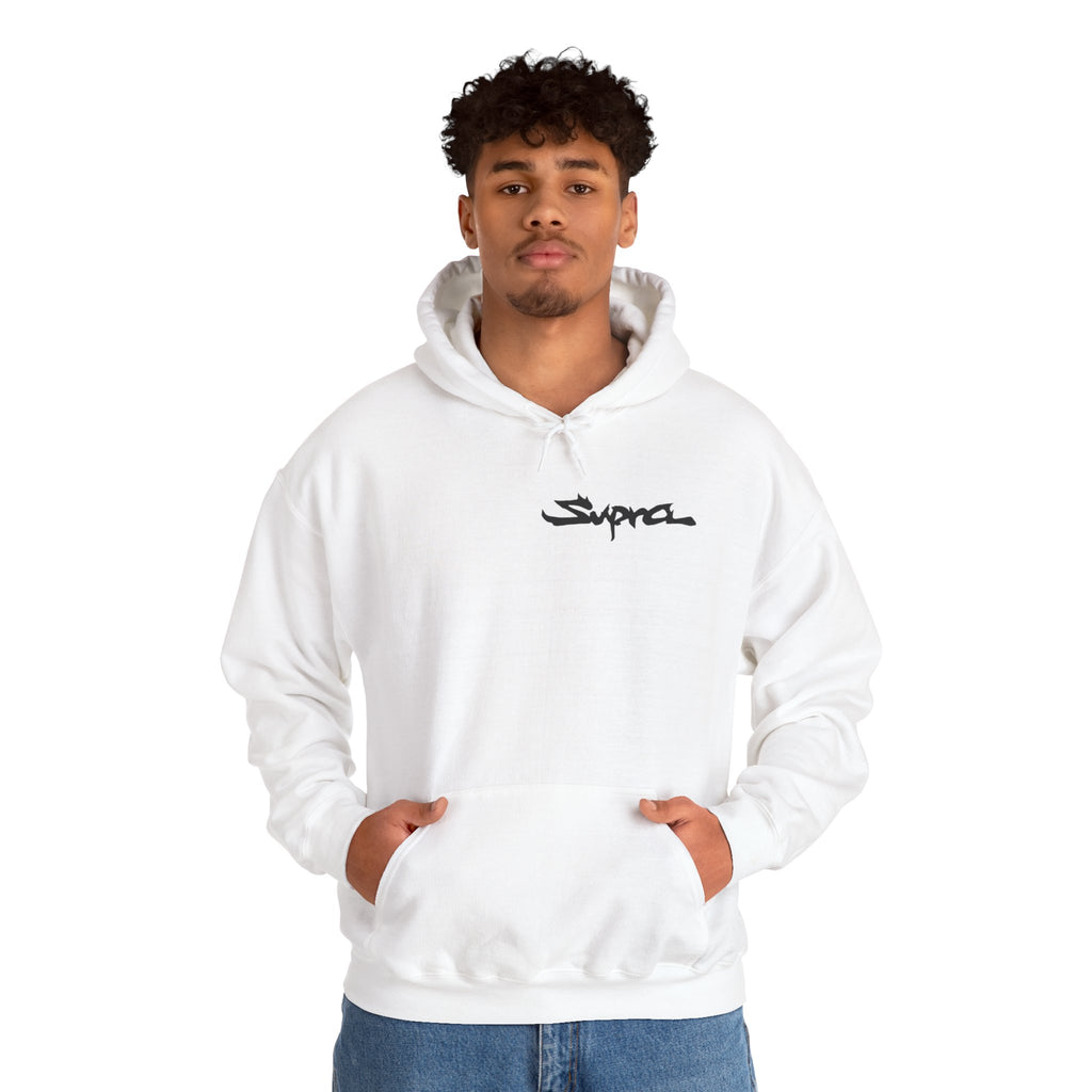Supra Car Hoodie — Orange Supra Graphic Pullover
