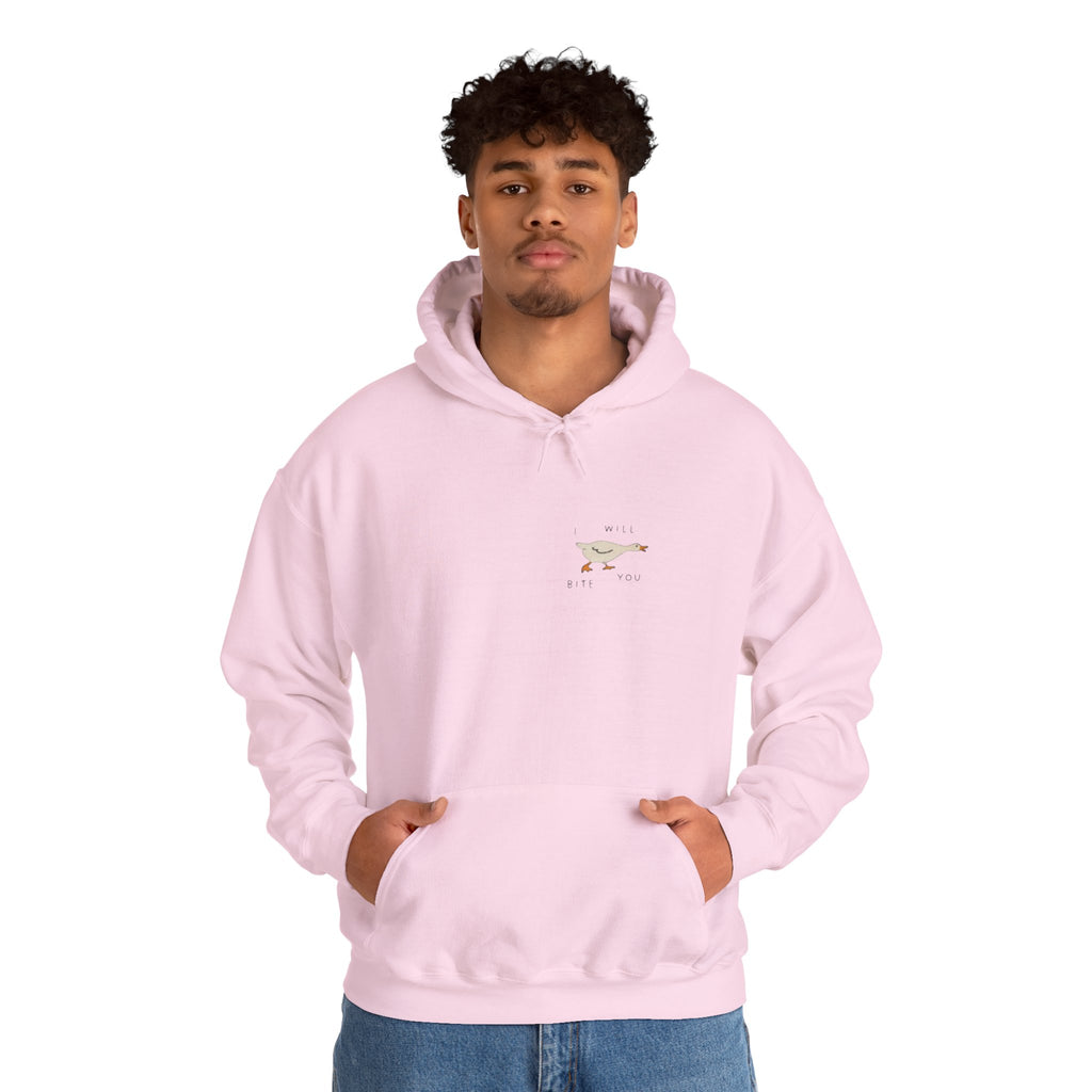 Minimal Running Duck Hoodie — Small Chest Illustration Sweatshirt