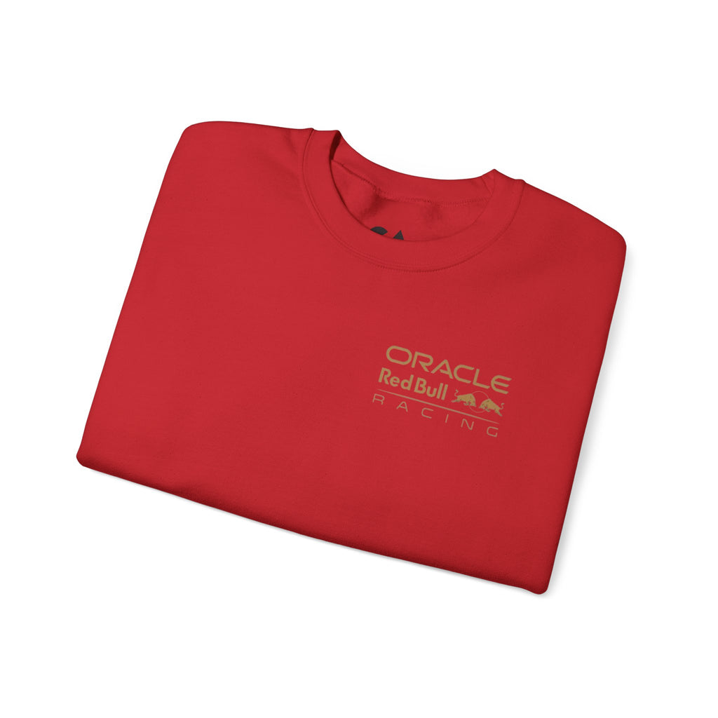 Oracle Red Bull Racing Crewneck Sweatshirt — Minimal Logo Sleeve Pullover