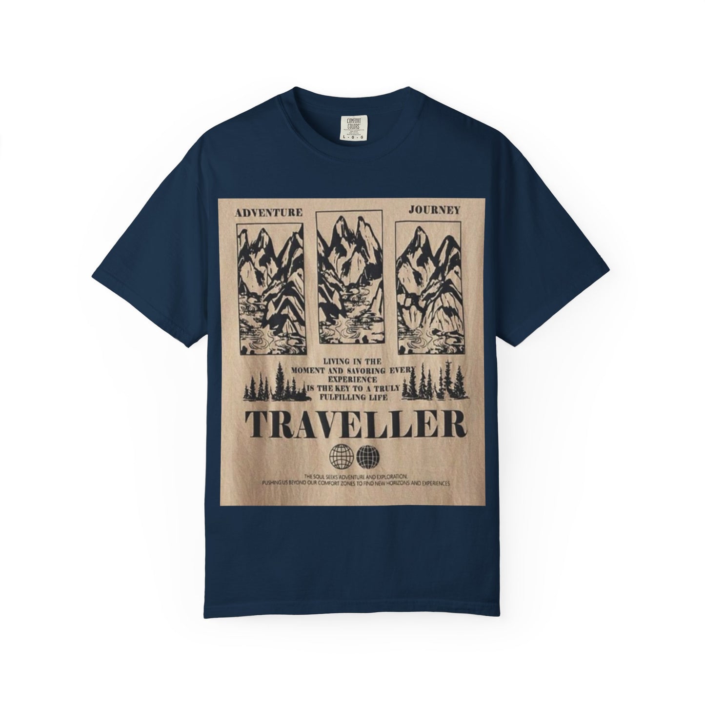 Adventure Traveller T-Shirt | Unisex Garment-Dyed Tee for Explorers, Outdoor Enthusiasts, Travel Lovers, Perfect Gift