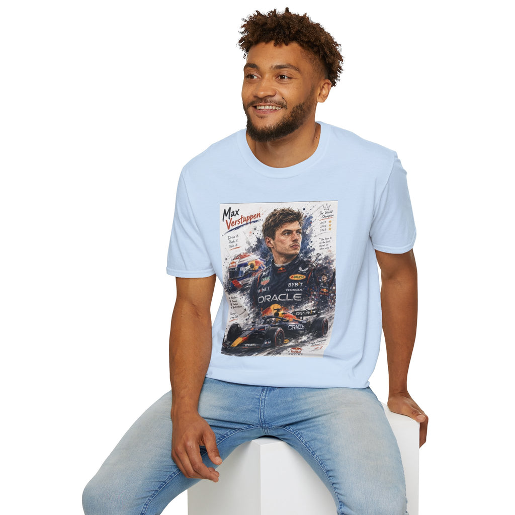 Max Verstappen Portrait T-Shirt — Formula 1 Racing Fan Tee