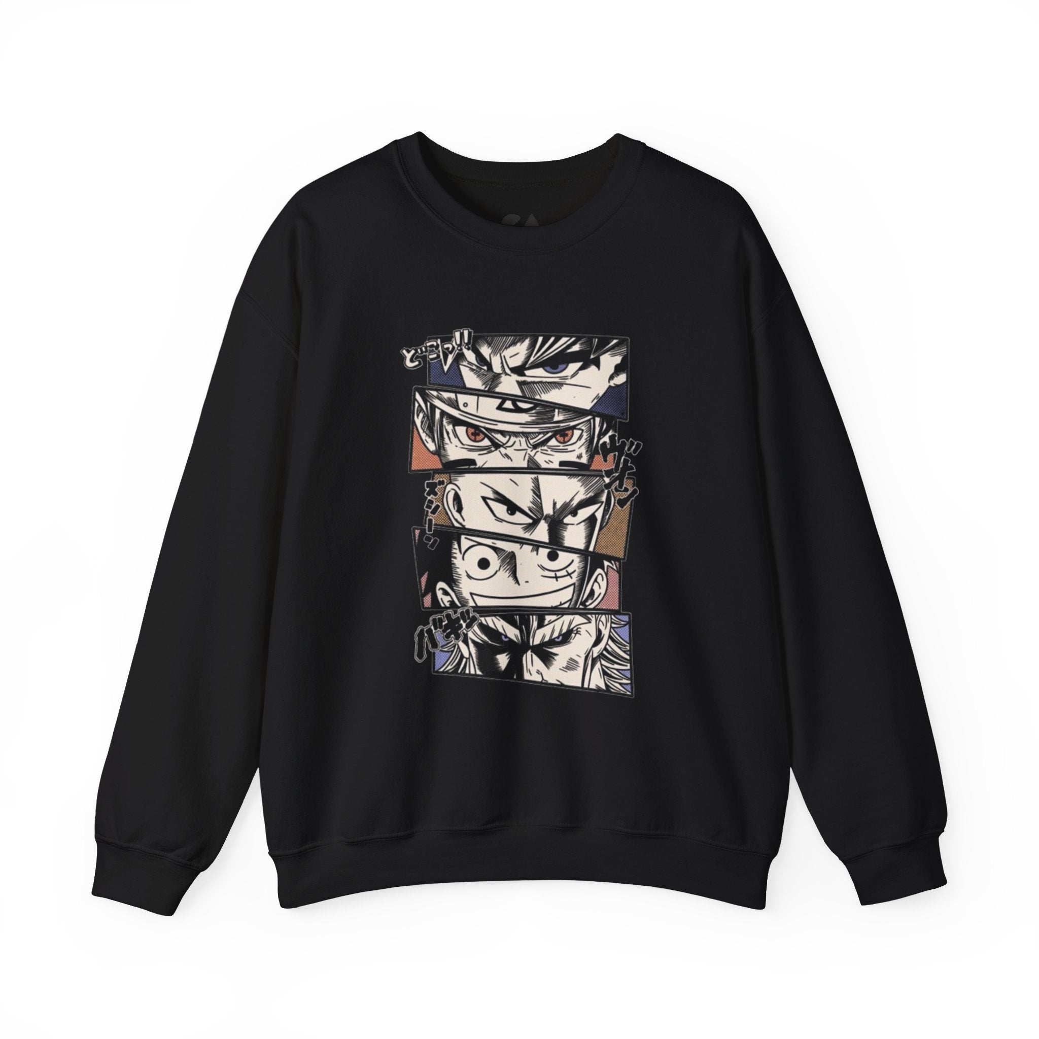 Anime Eyes Crewneck Sweatshirt — Intense Manga Character Panel Design