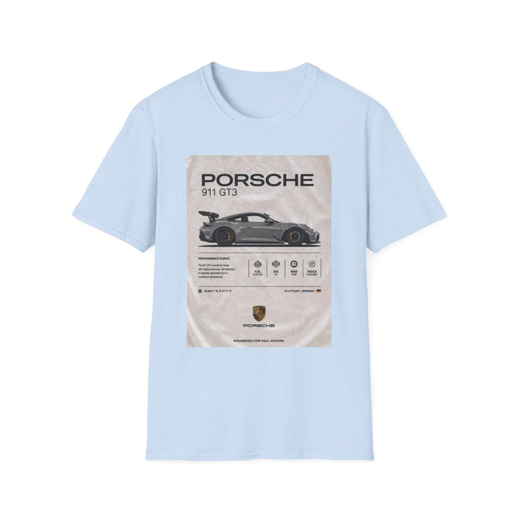 Porsche 911 GT3 Poster Tee — Racing Car Graphic T-Shirt
