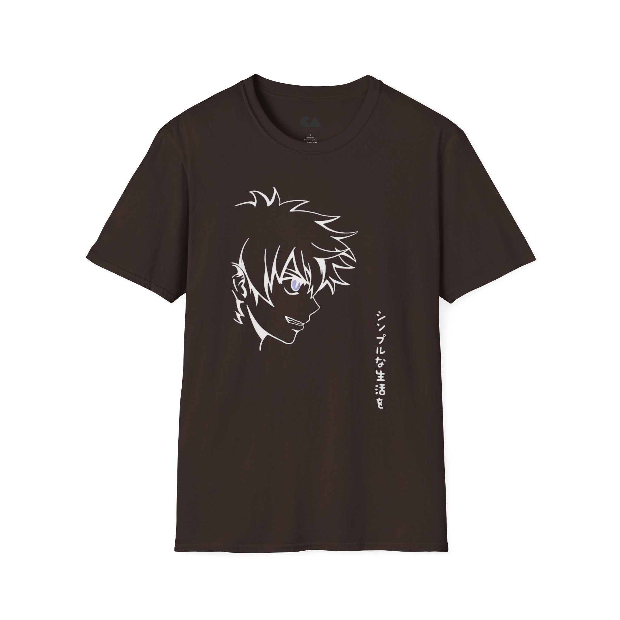 Gojo Inspired T-Shirt— Minimal Manga Face with Japanese Text