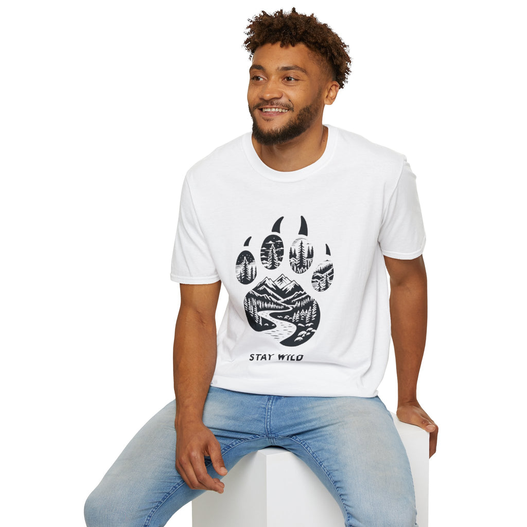 Stay Wild Bear Paw T-Shirt — Nature Mountain Forest Graphic Tee