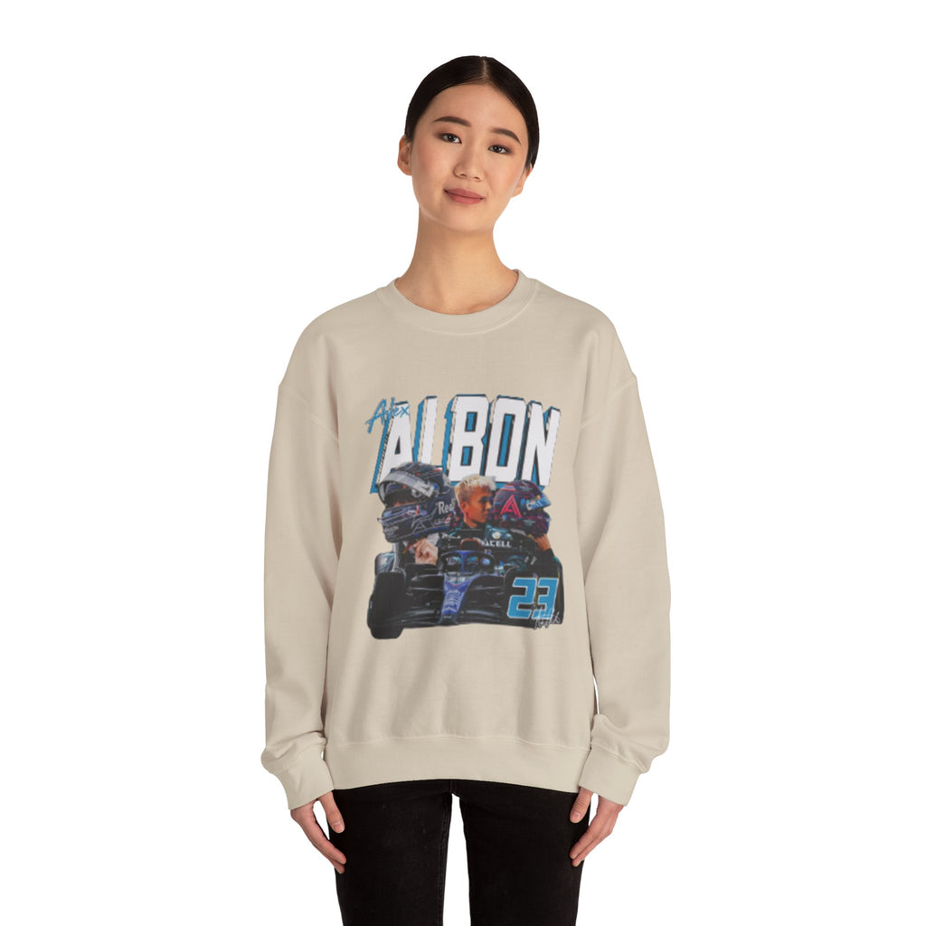 Racing Driver Crewneck Sweatshirt — 'Albon' Graphic Race Car Design