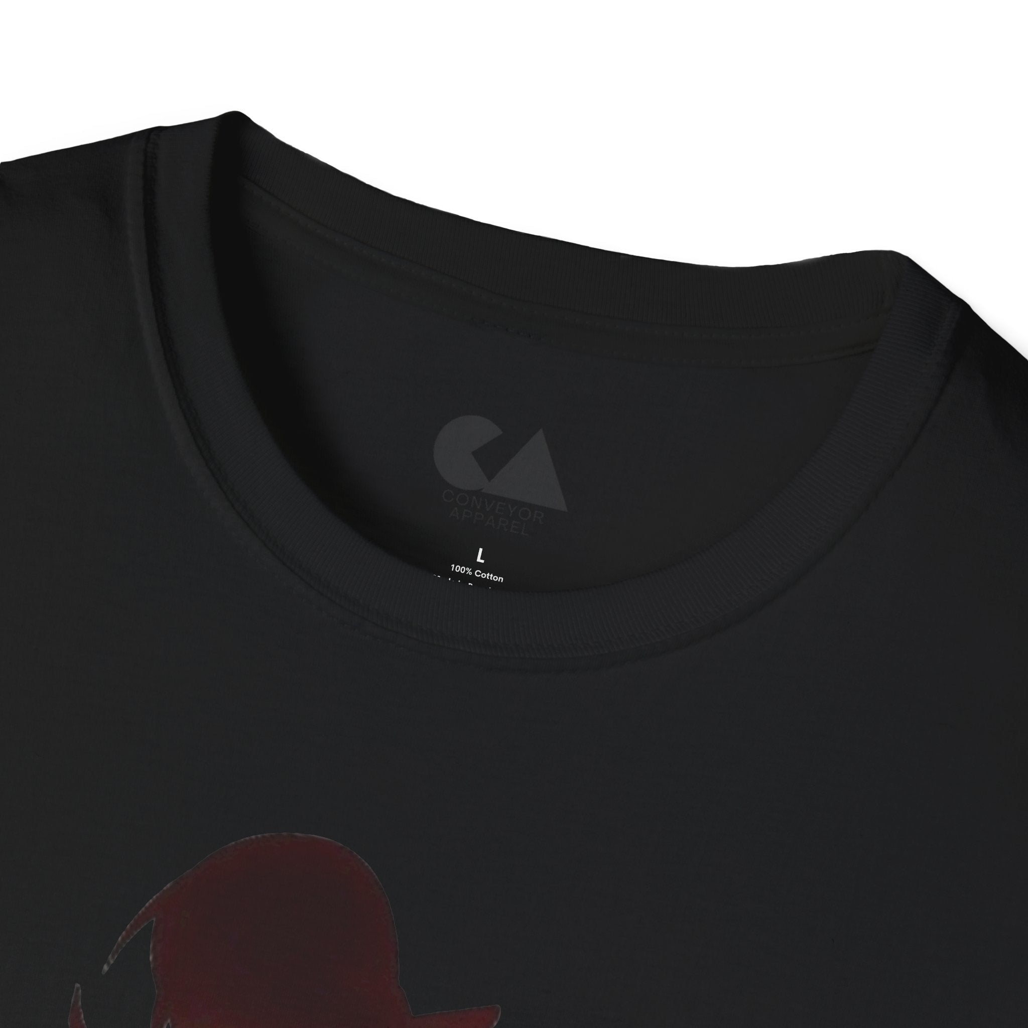 T-Shirt — Samurai Silhouette at Red Moon (Bats & Japanese Script)