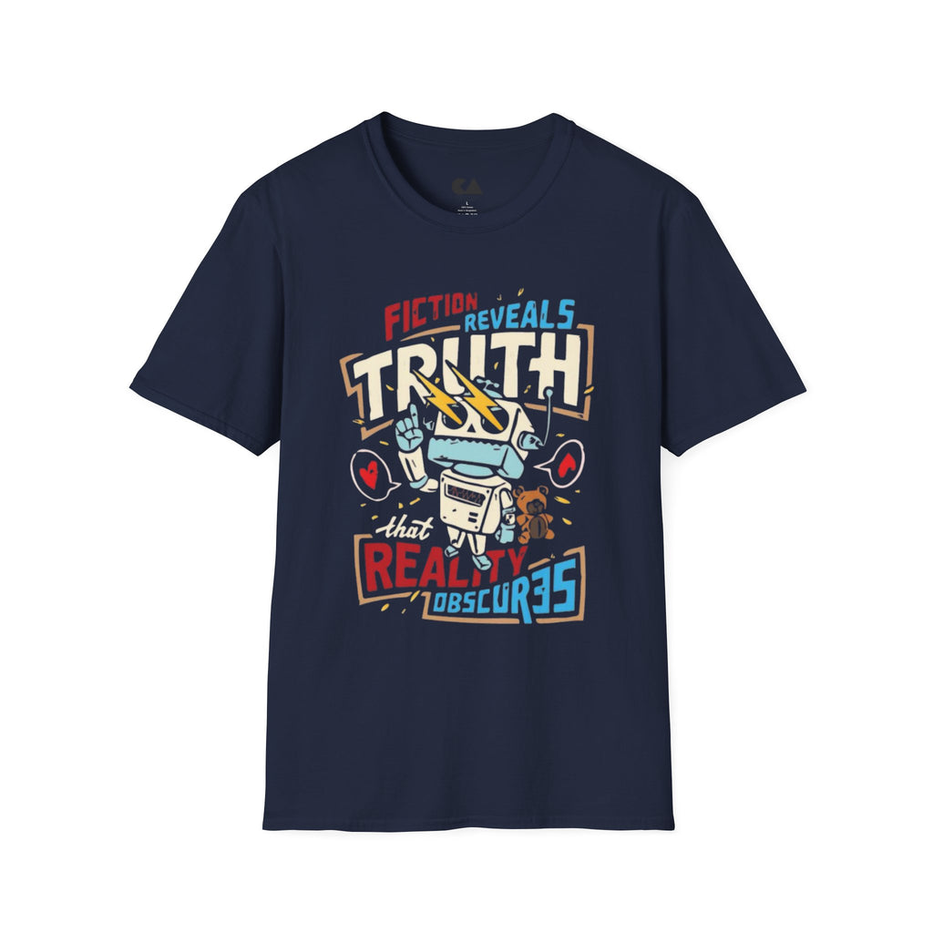 Fiction Reveals Truth Graphic T-Shirt — Retro Lightning Design
