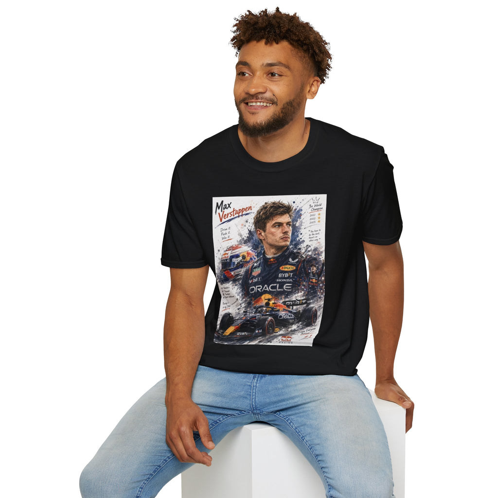 Max Verstappen Portrait T-Shirt — Formula 1 Racing Fan Tee