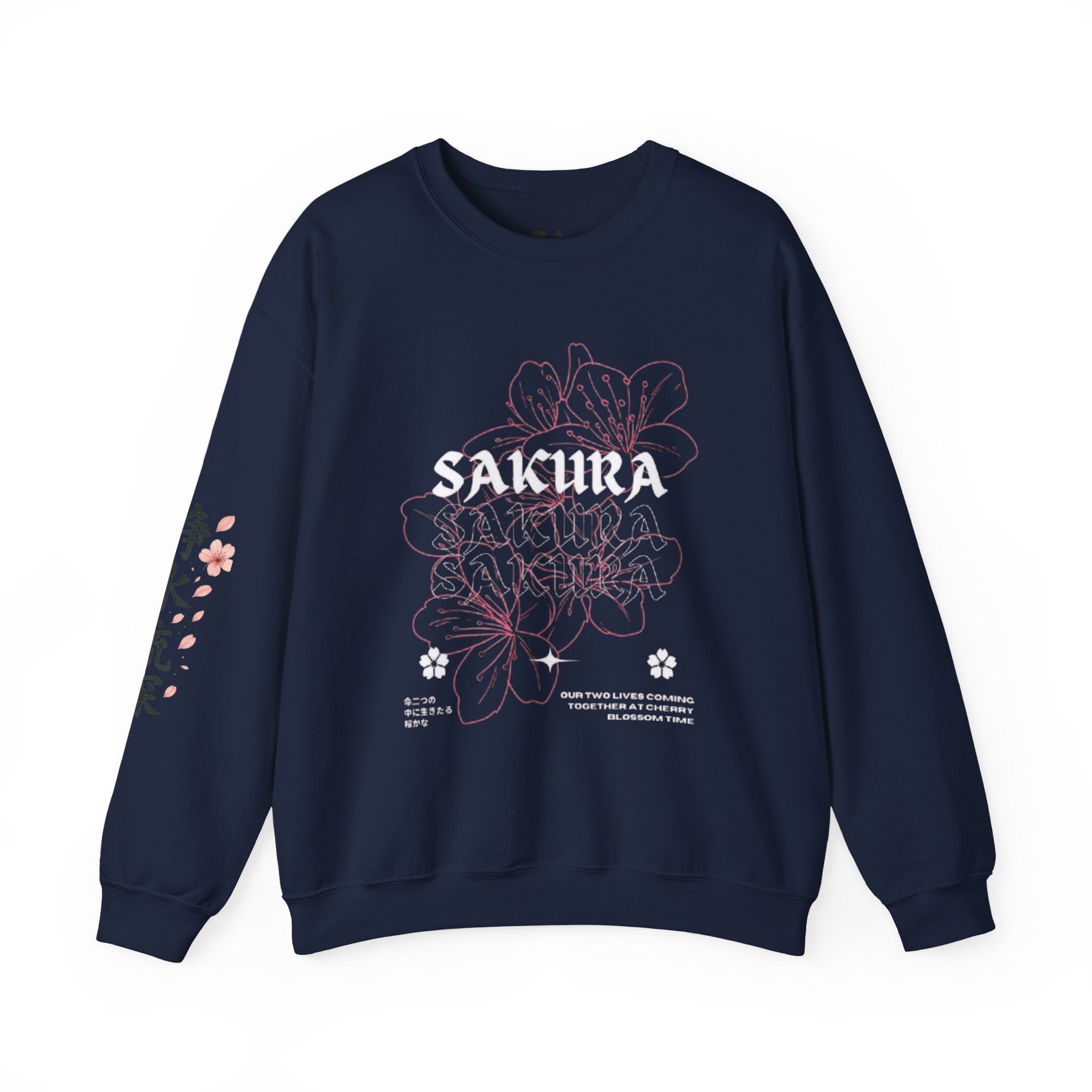 Sakura Floral Crewneck Sweatshirt – Japanese Cherry Blossom Graphic Sweatshirt