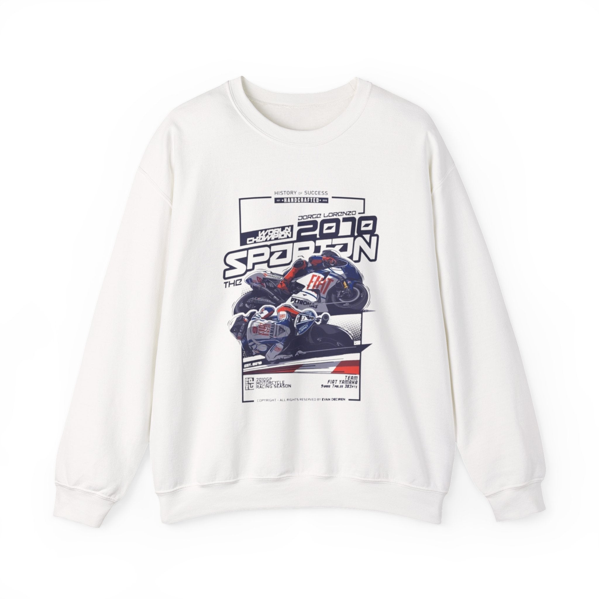 Moto GP Crewneck Sweatshirt — '2079 Spartan' Vintage Racing Design