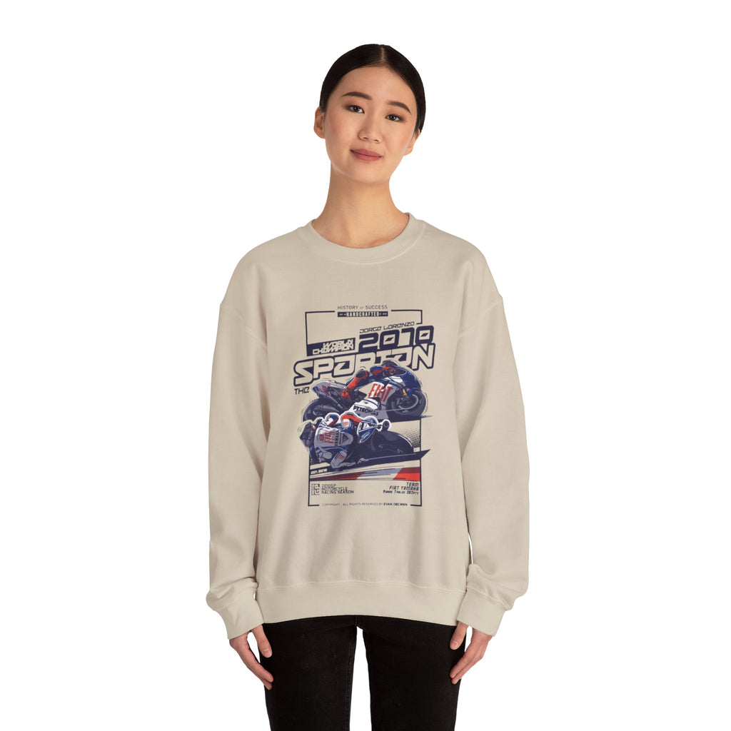 Moto GP Crewneck Sweatshirt — '2079 Spartan' Vintage Racing Design