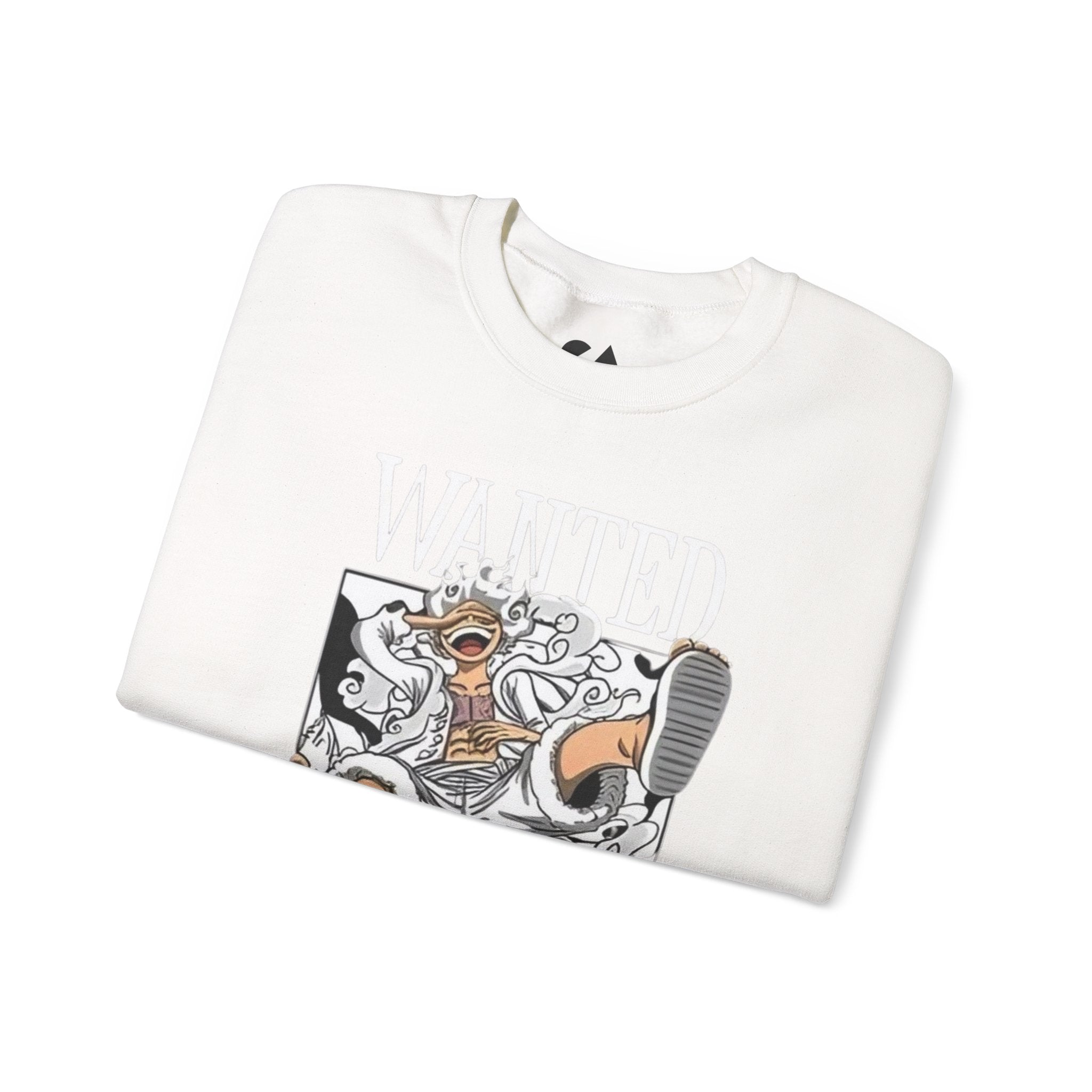 Monkey D Luffy Crewneck Sweatshirt — Playful Skateboarding Anime Illustration