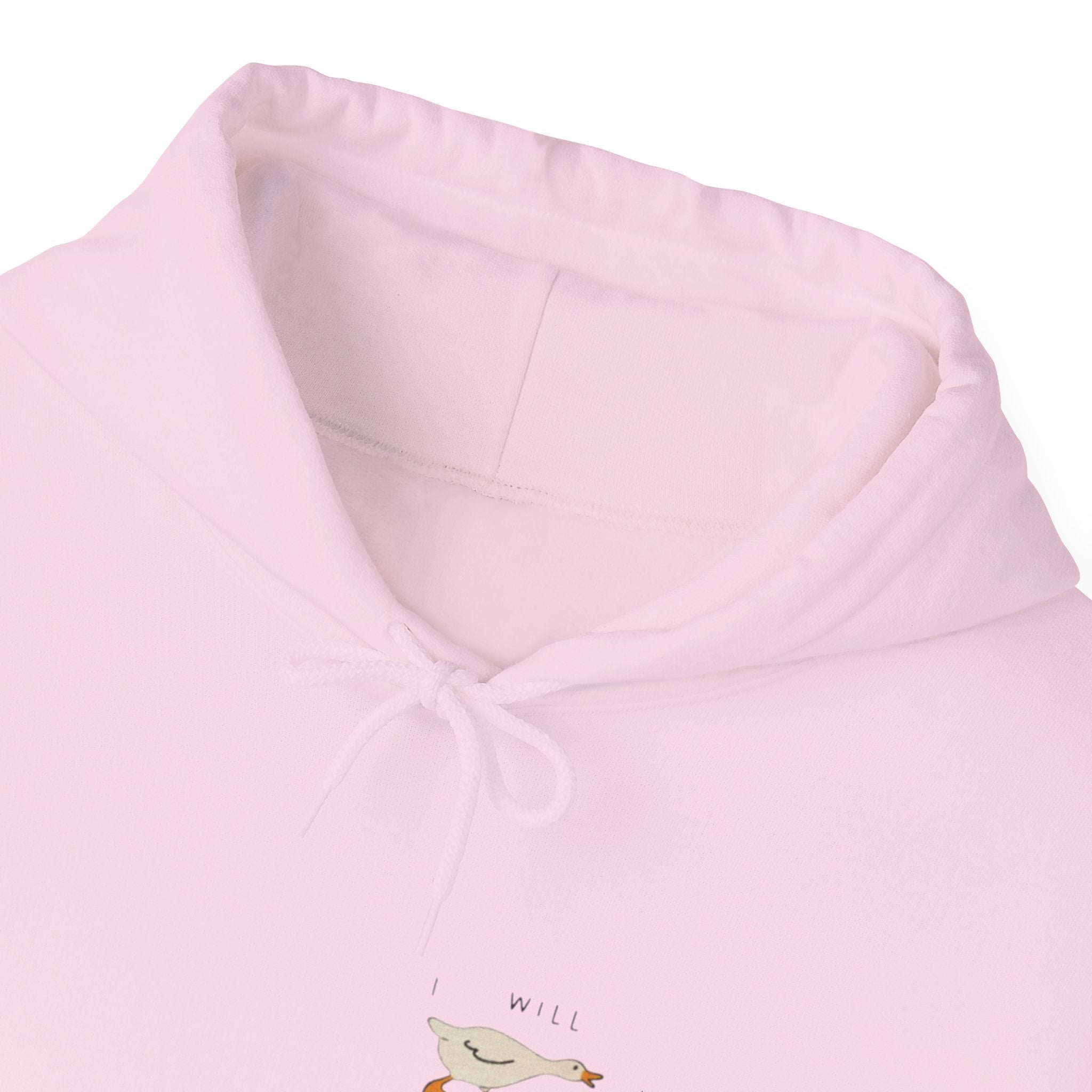 Minimal Running Duck Hoodie — Small Chest Illustration Sweatshirt
