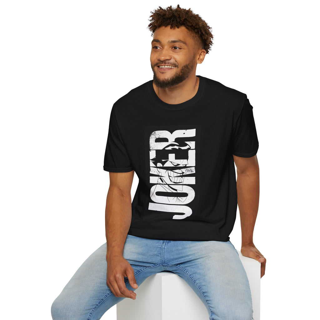 Joker Vertical Distressed Graphic T-Shirt — Gotham-Inspired Comic Tee