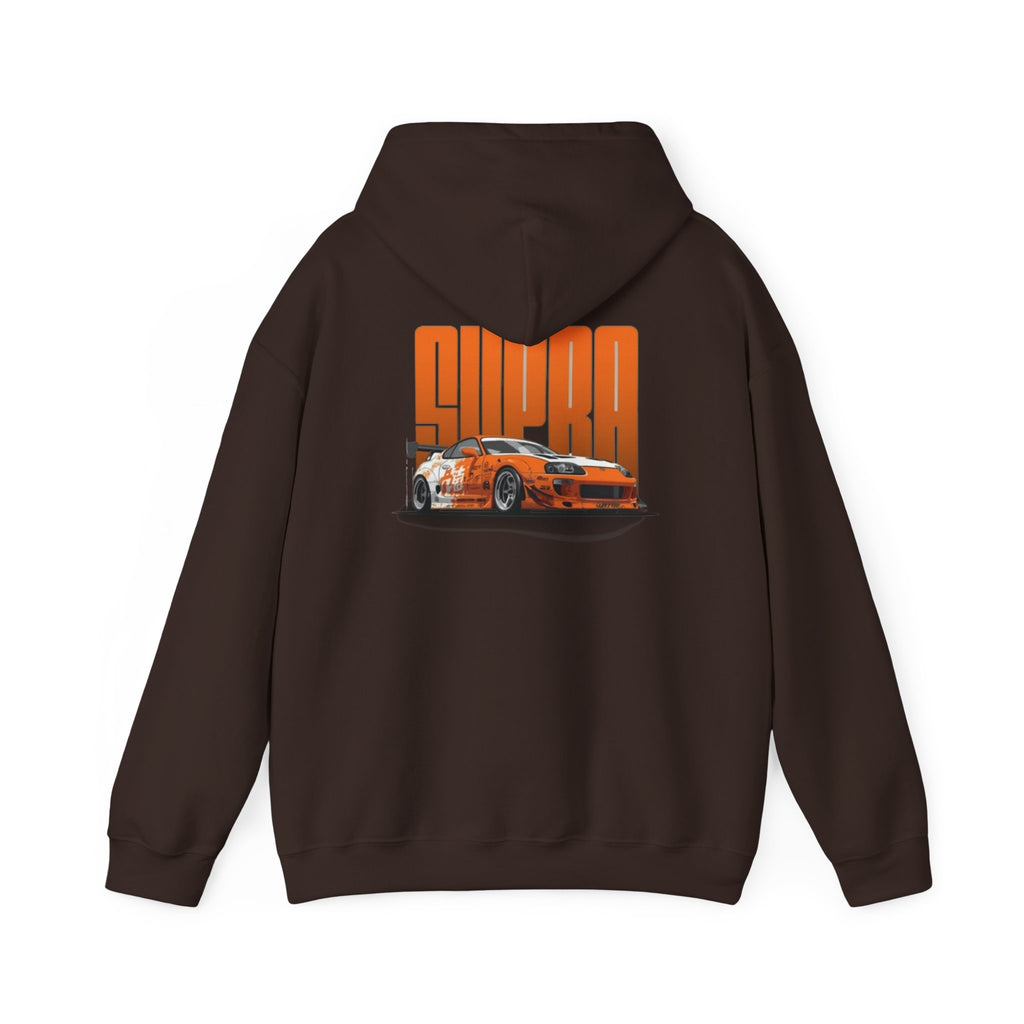 Supra Car Hoodie — Orange Supra Graphic Pullover