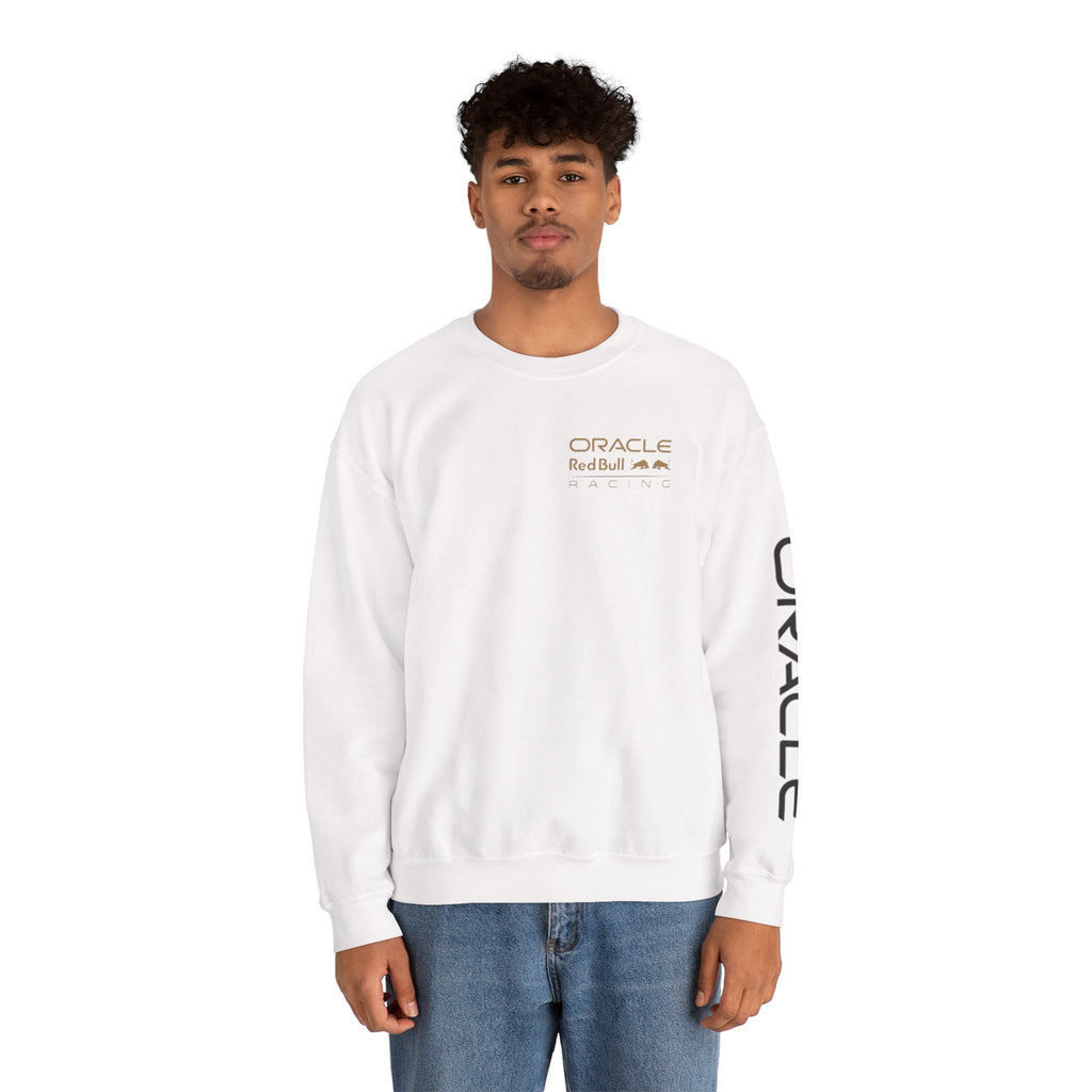 Oracle Red Bull Racing Crewneck Sweatshirt — Minimal Logo Sleeve Pullover